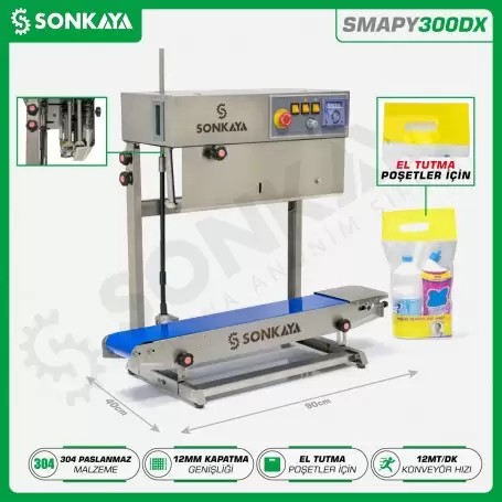 SMAPY300DX EL Geçme Poşet Kapatma Makinası