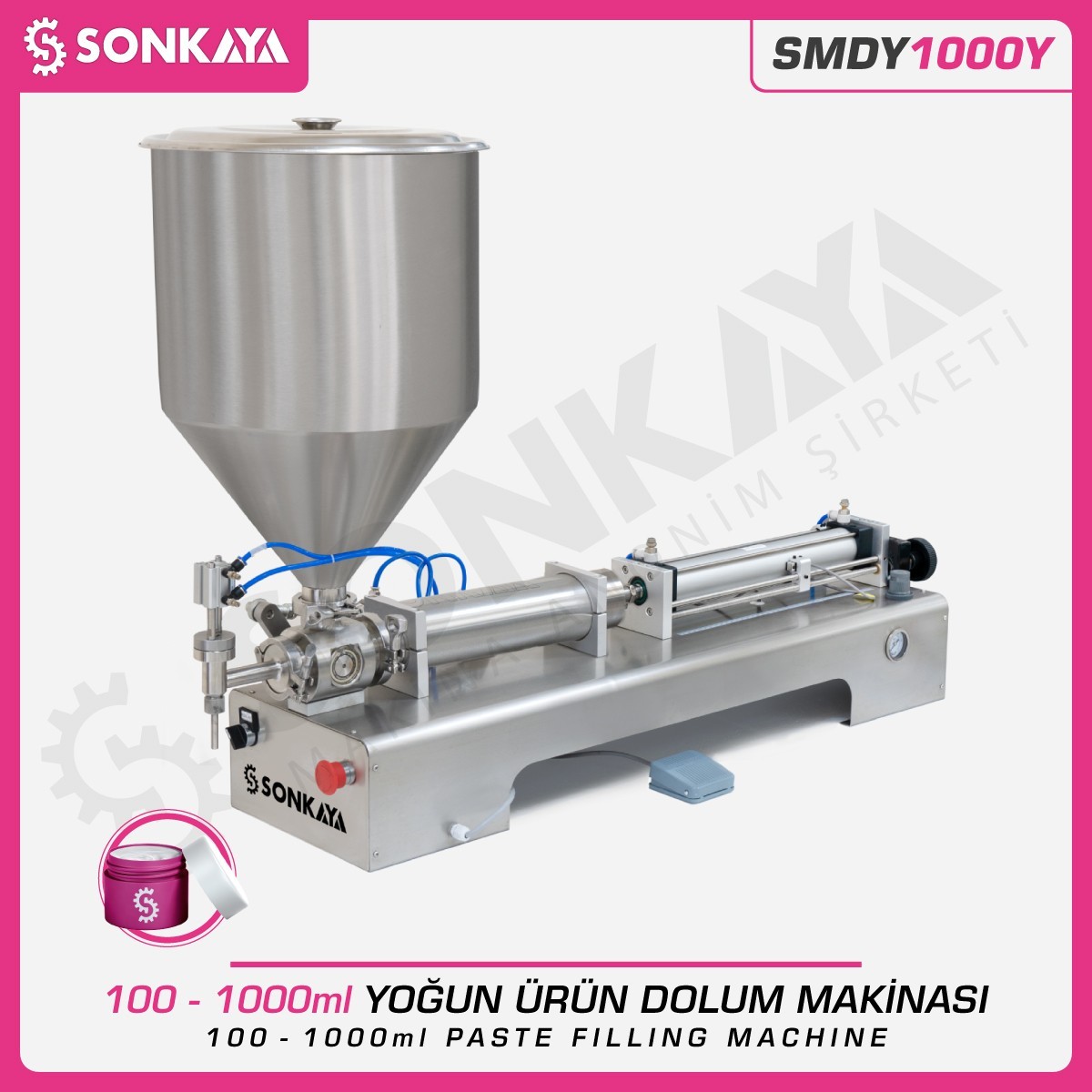 SMDY1000Y 100-1000ml Semi-Automatic Paste Filling Machine