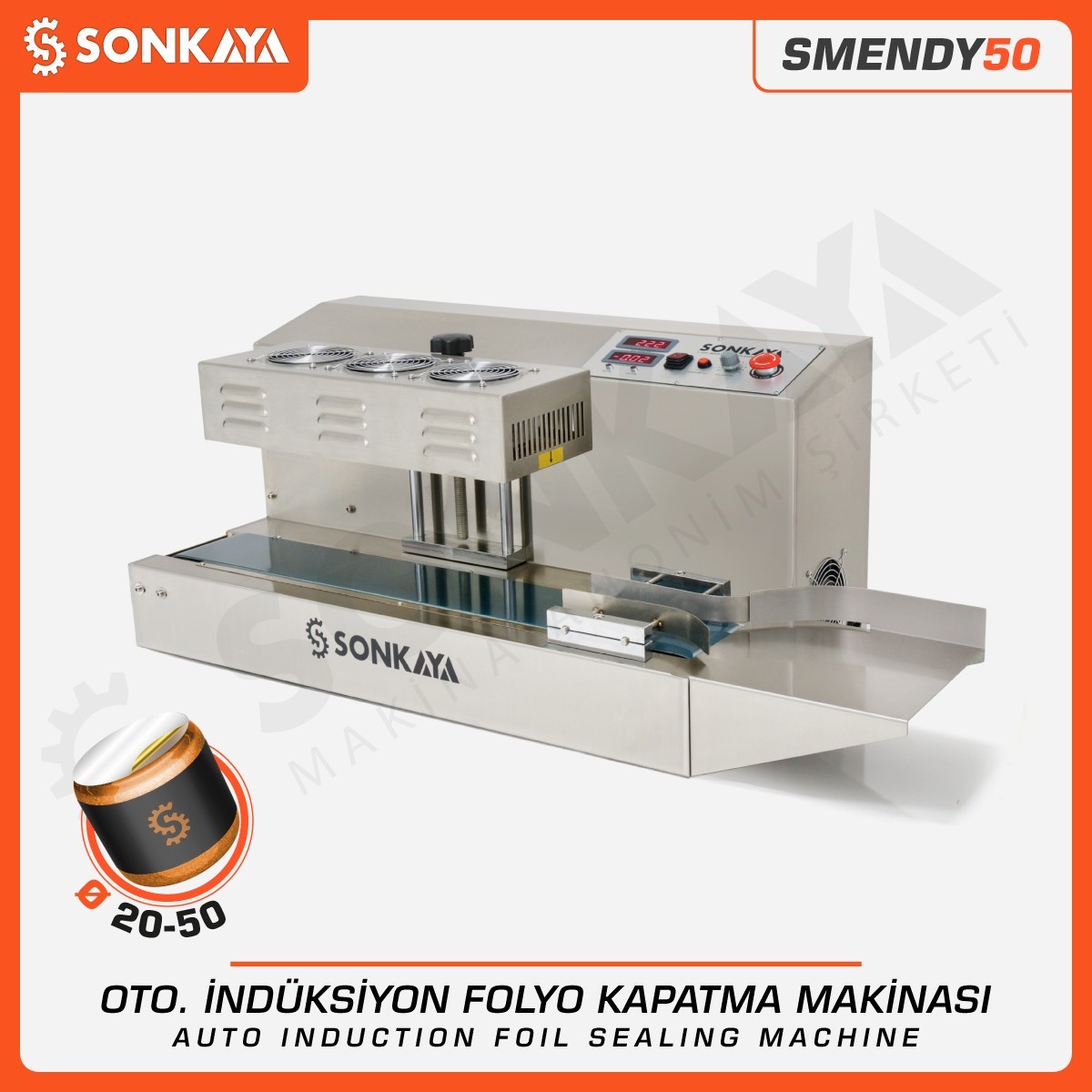 SMENDY50 20-50mm Yarı Otomatik İndüksiyon Folyo Kapatma Makinası