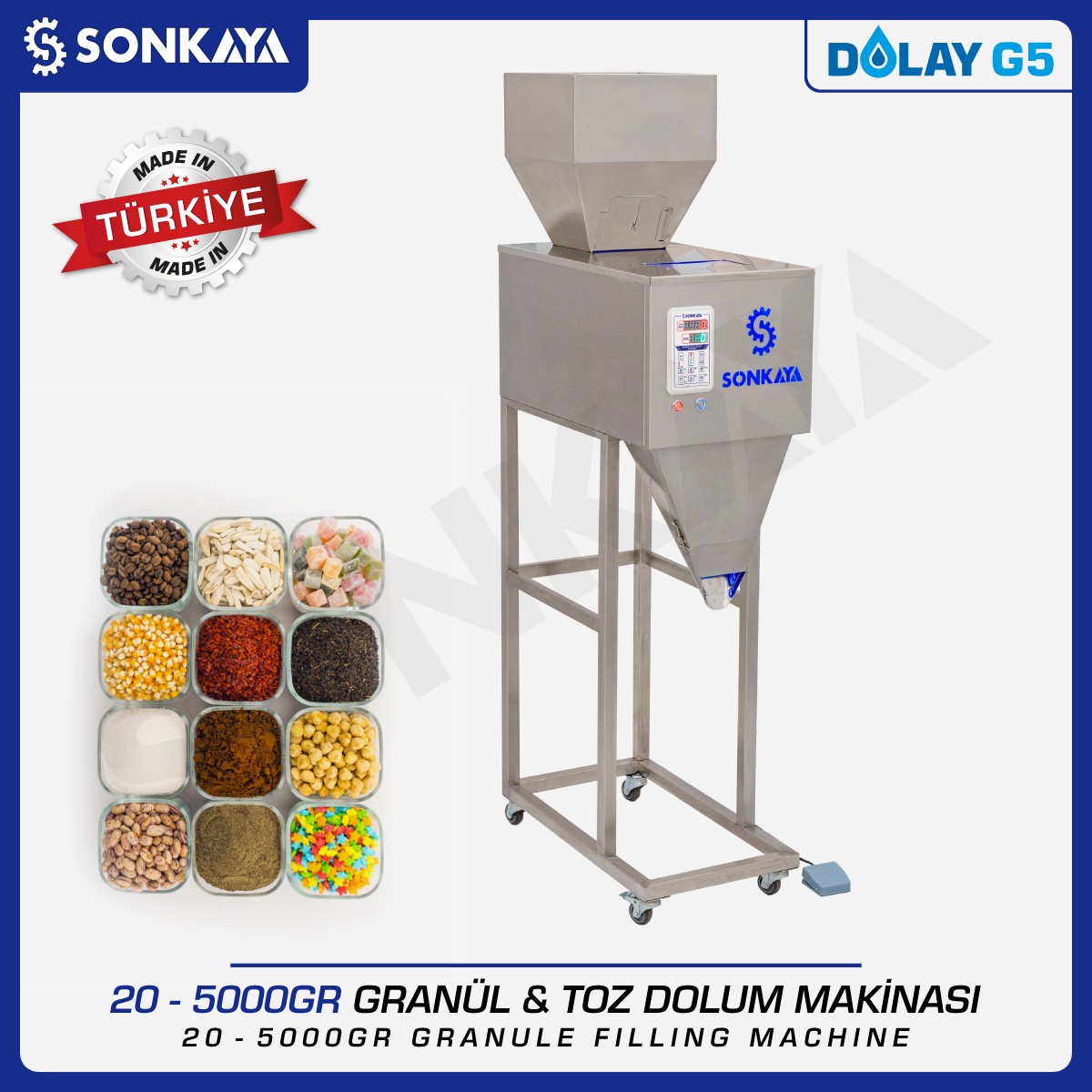 Dolay G5 20-5000g Semi-Automatic Granule & Powder Filling Machine