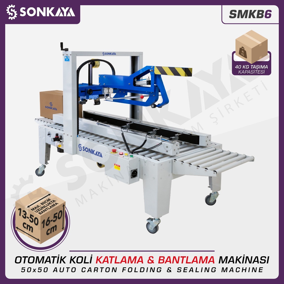 SMKB6 Otomatik Koli Kapatma Bantlama Makinası 50x50cm