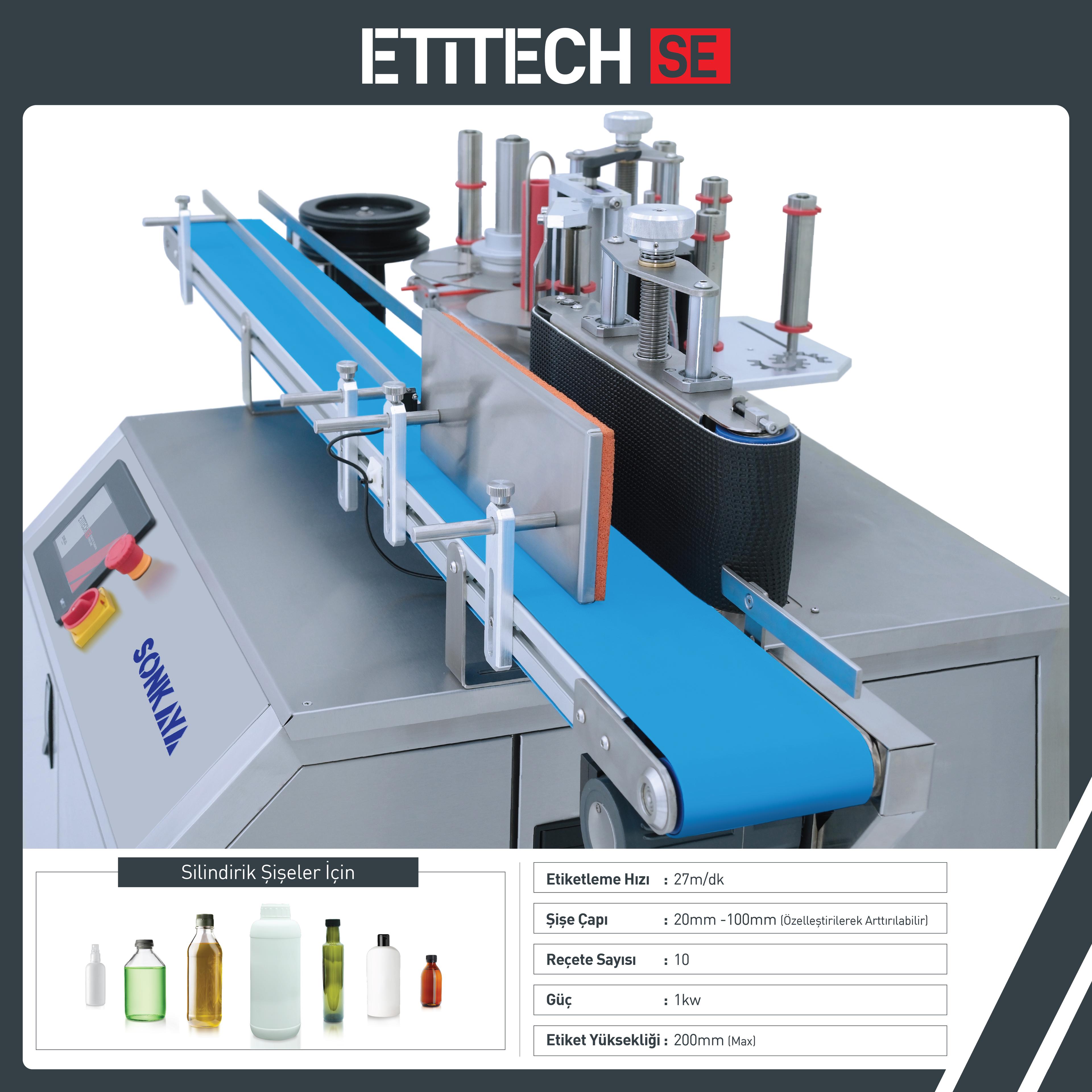 Etitech SE Fully Automatic Cylindrical Bottle Labeling Machine