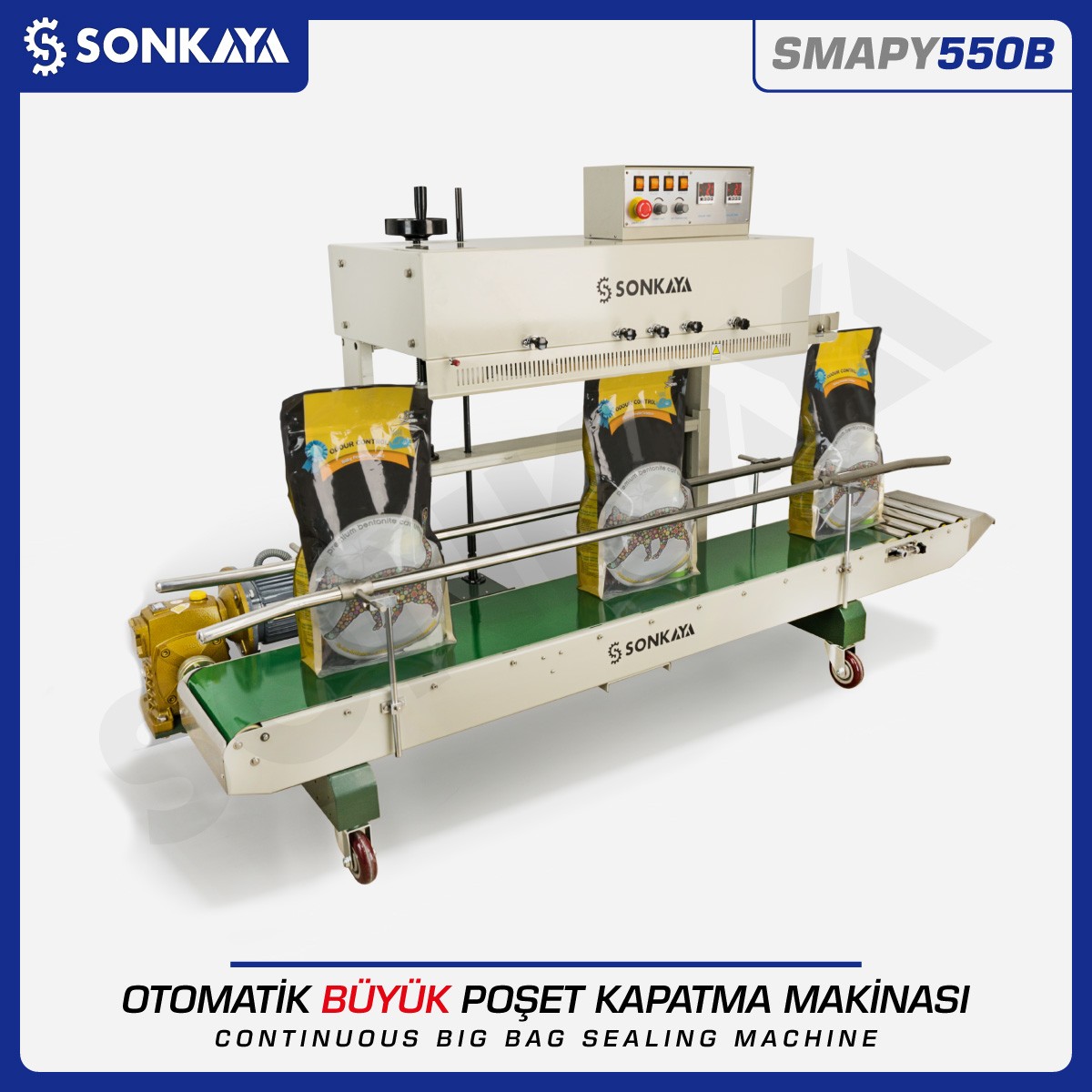 SMAPY550B Tarih Kodlamalı Büyük Poşet Çuval Kapatma Makinası