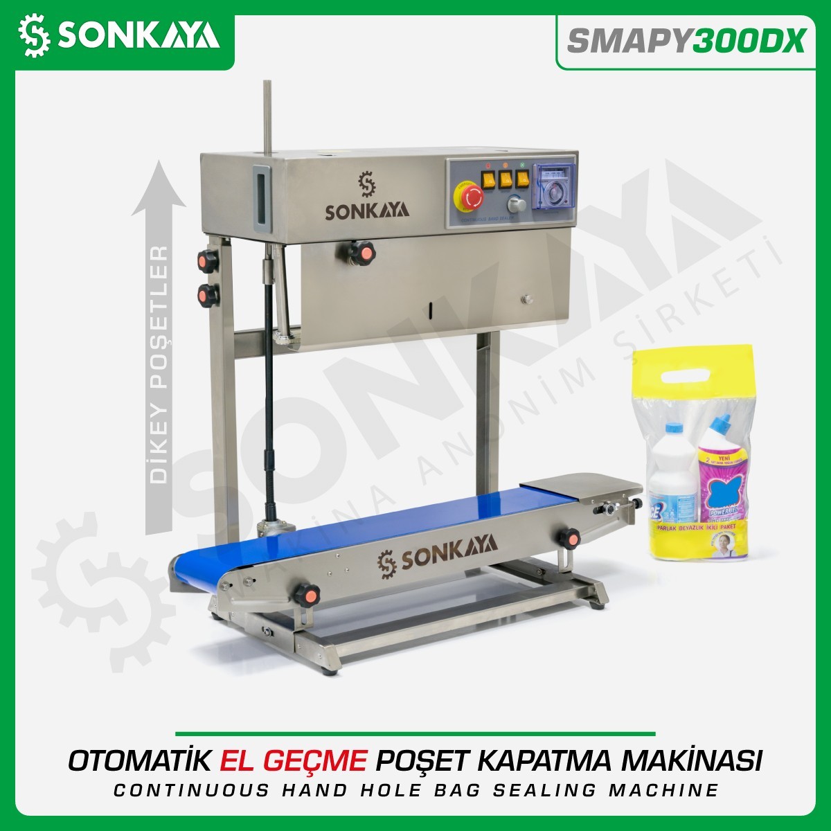 SMAPY300DX EL Geçme Poşet Kapatma Makinası