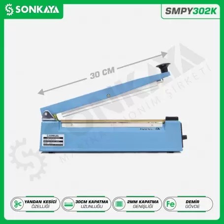 SMPY302K 30cm Desktop Manual Bag Sealing Machine with Cutter