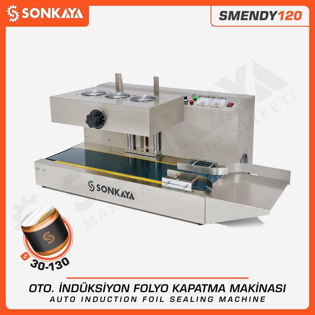 SMENDY120 30-130mm Yarı Otomatik İndüksiyon Folyo Kapatma Makinası