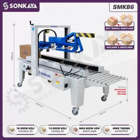 SMKB6 Otomatik Koli Kapatma Bantlama Makinası 50x50cm