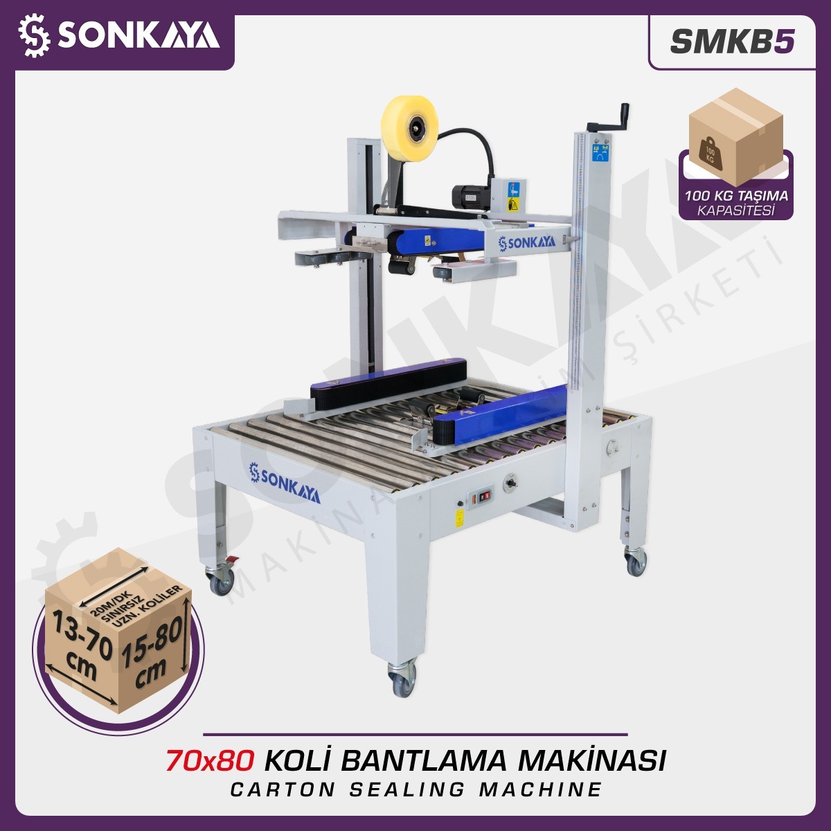 SMKB5 Büyük Koli Bantlama Makinası 70x80cm