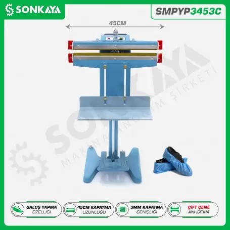 SMPYP3453C Galoş Üretim Makinası Çift Çeneli 45CM 3MM