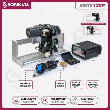 SMTK130P Otomatik Tarih Kodlama Modülü Paketleme Makinaları İçin 4 Satır