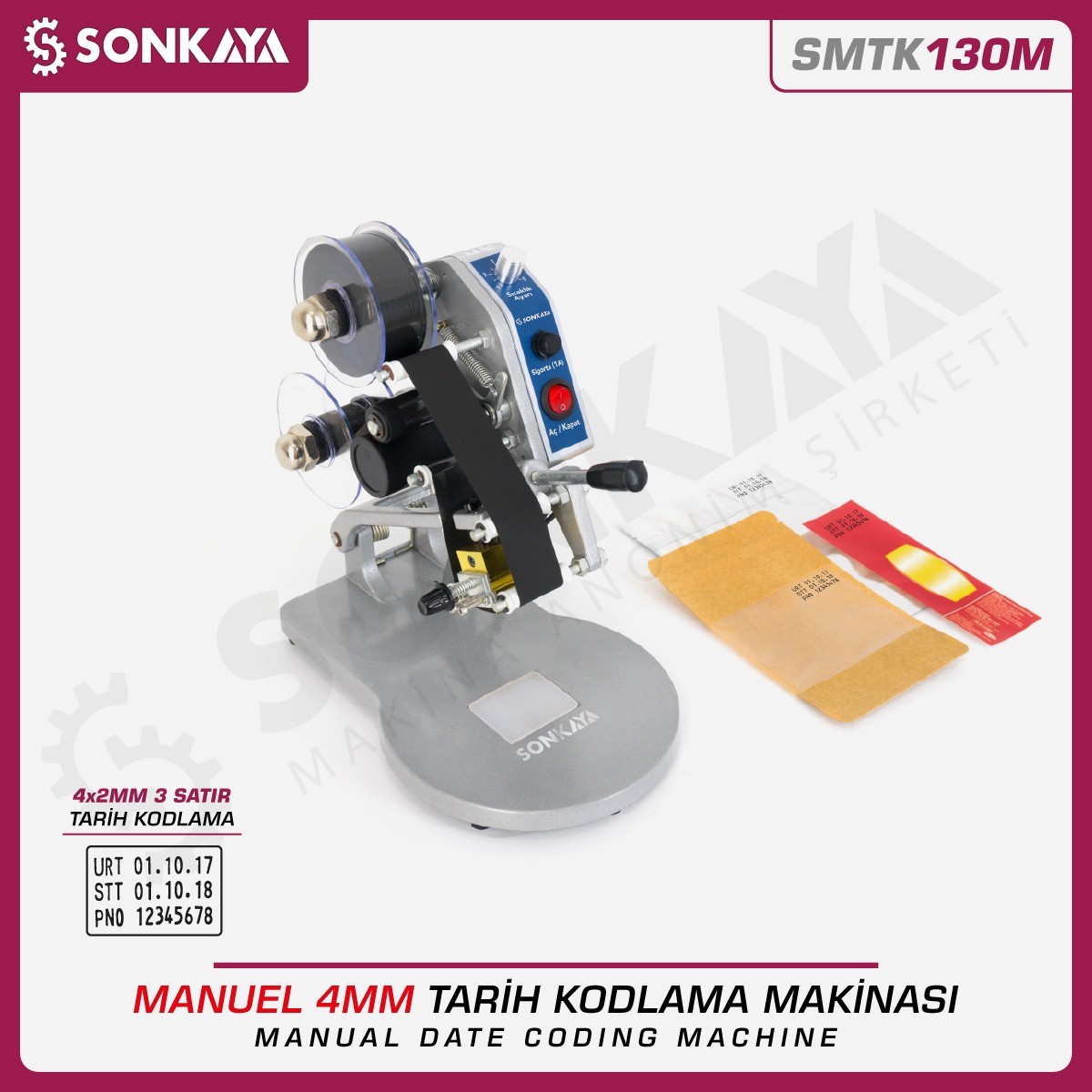 SMTK130M Manuel Tarih Kodlama Makinası