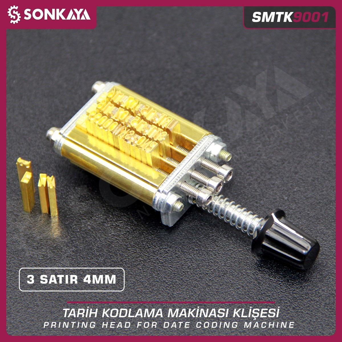 SMTK9001 Tarih Kodlama Klişesi 3 Satır 4 mm