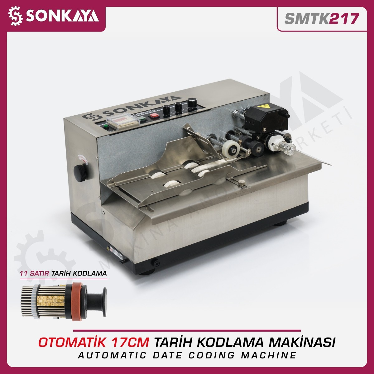 SMTK217 Otomatik Tarih Kodlama Makinası 11 Satır 17cm