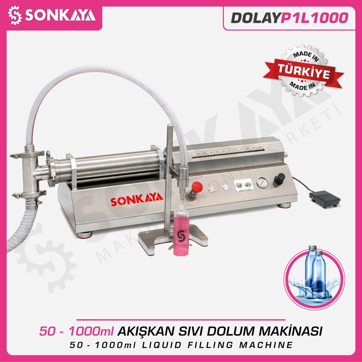 DOLAY P1L1000 Masaüstü Sıvı Dolum Makinası 1000ml