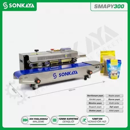 SMAPY300 Konveyörlü Poşet Ağzı Kapatma Makinası