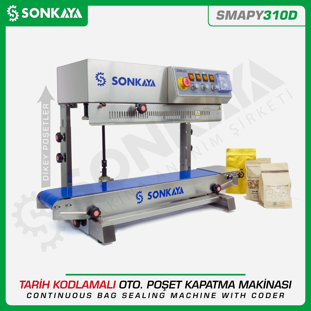 SMAPY310D Automatic Continuous Vertical Bag Sealing Machine With Date Coder