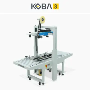 KOBA 3 konveyörlü çift taraflı otomatik koli bantlama makinası