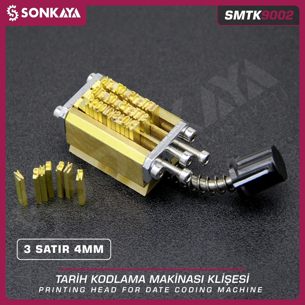 SMTK9002 Tarih Kodlama Klişesi 3 Satır 4 mm