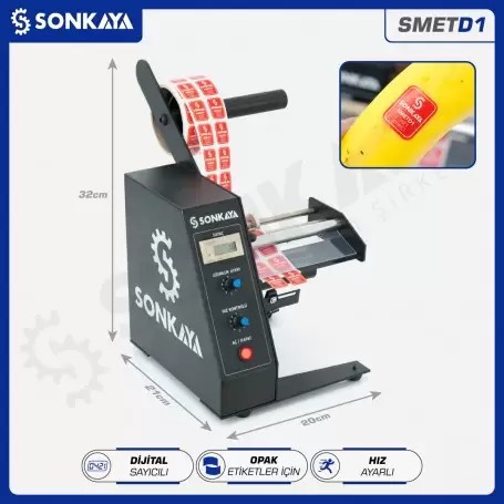 SMETD1 Otomatik Etiket Sıyırma Makinası Sayıcılı