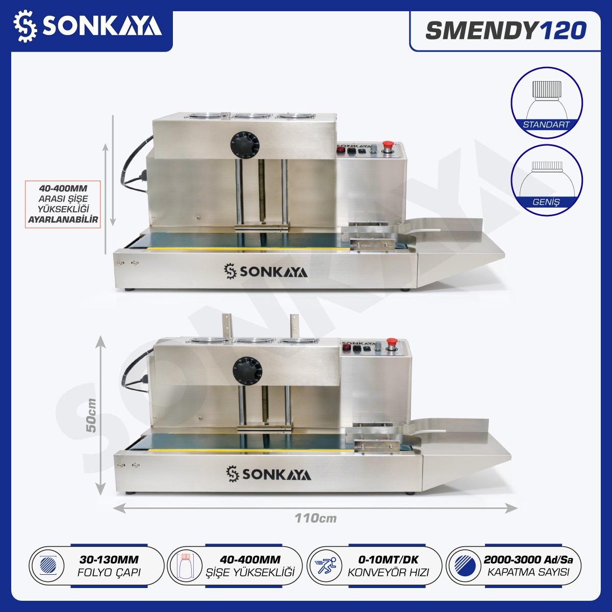 SMENDY120 30-130mm Automatic Induction Foil Sealing Machine