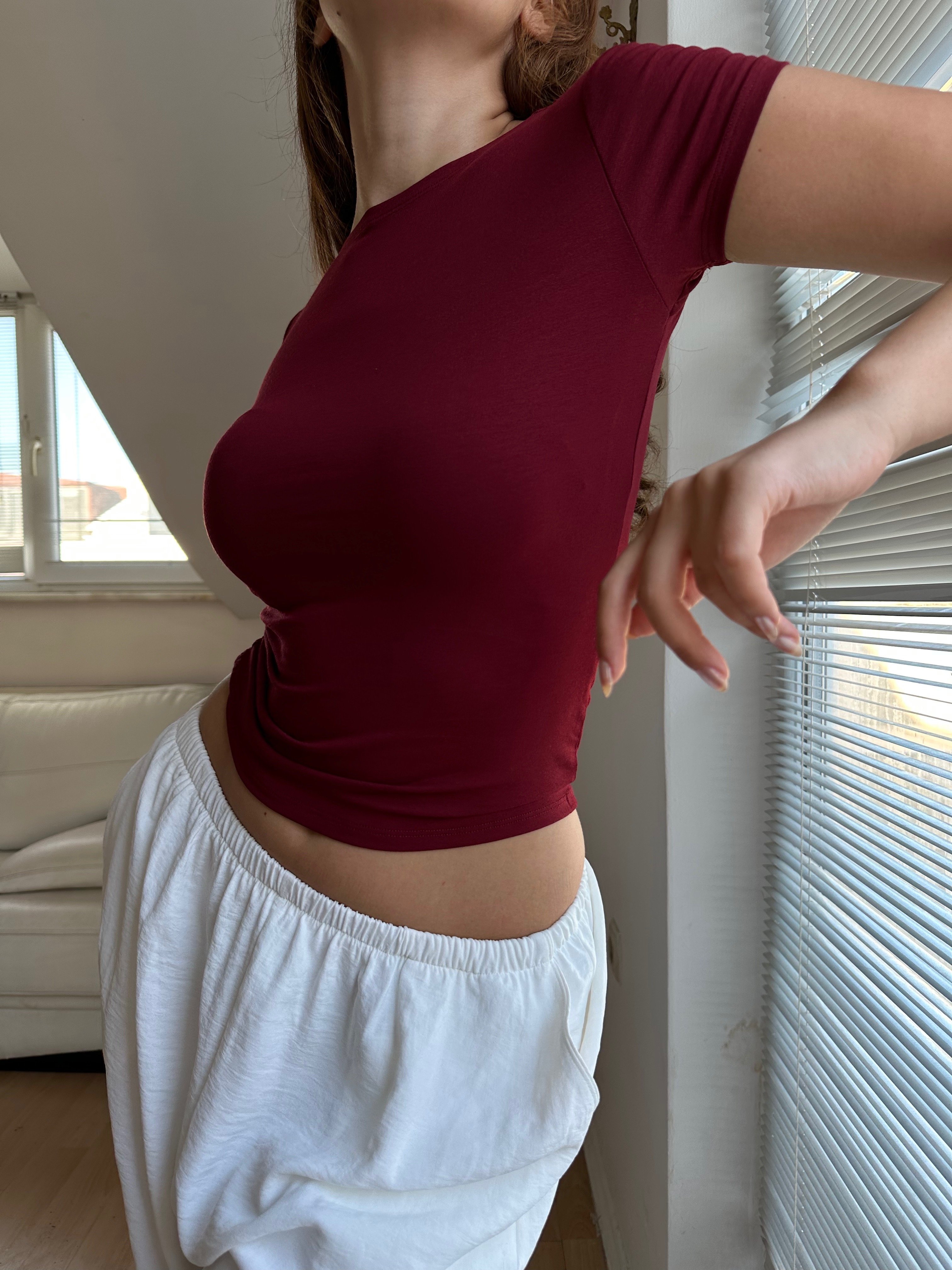 Casual Kısa Kollu Bluz