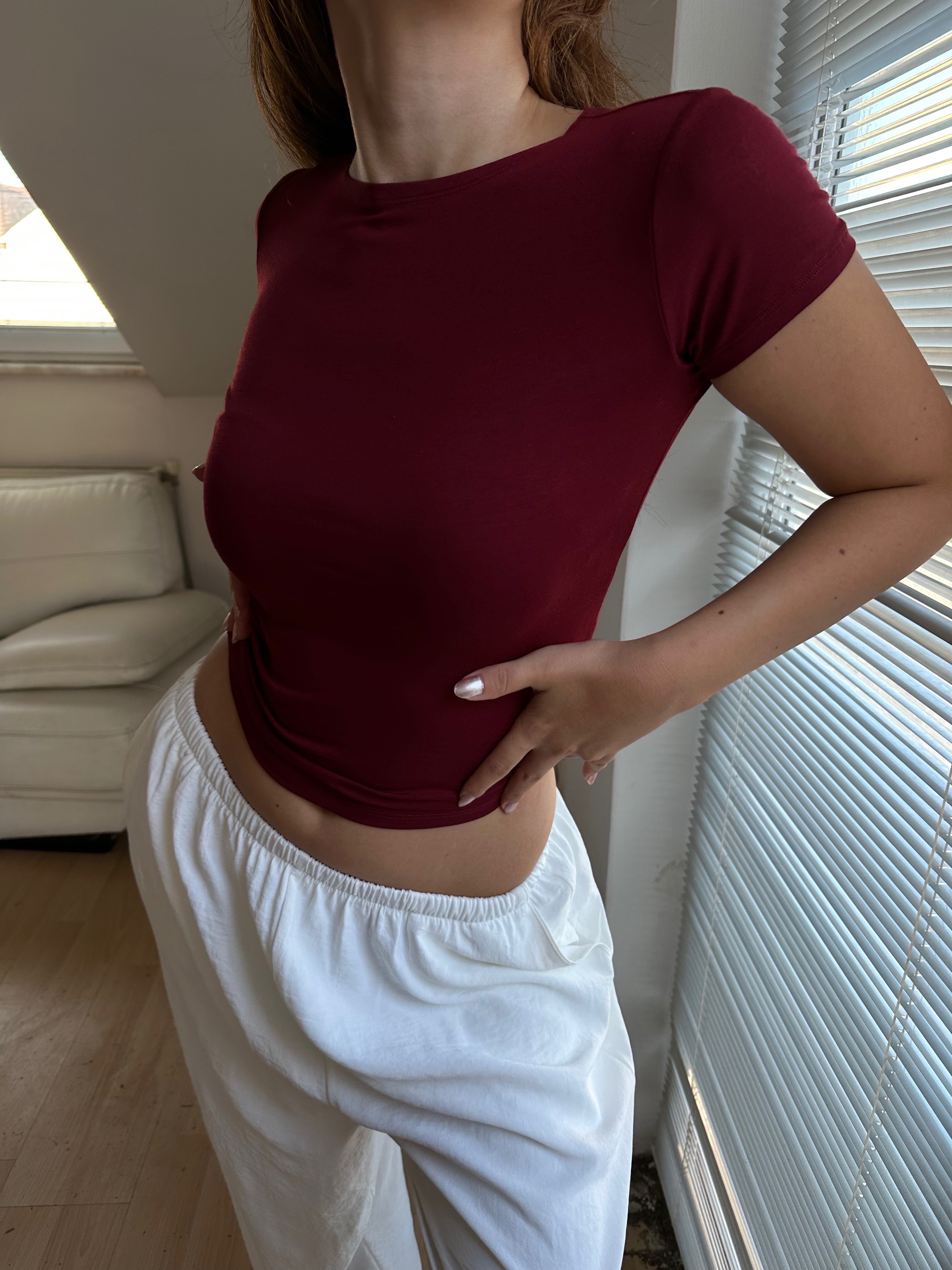 Casual Kısa Kollu Bluz