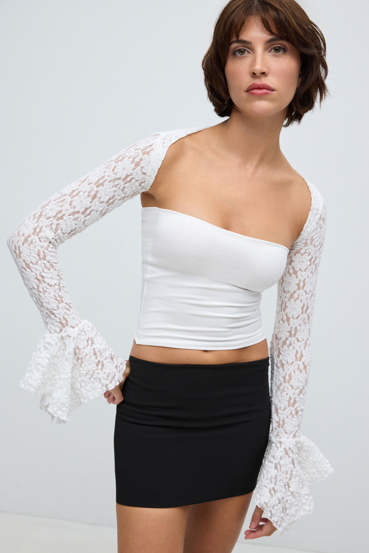 Roselle Bolero Bluz - Beyaz