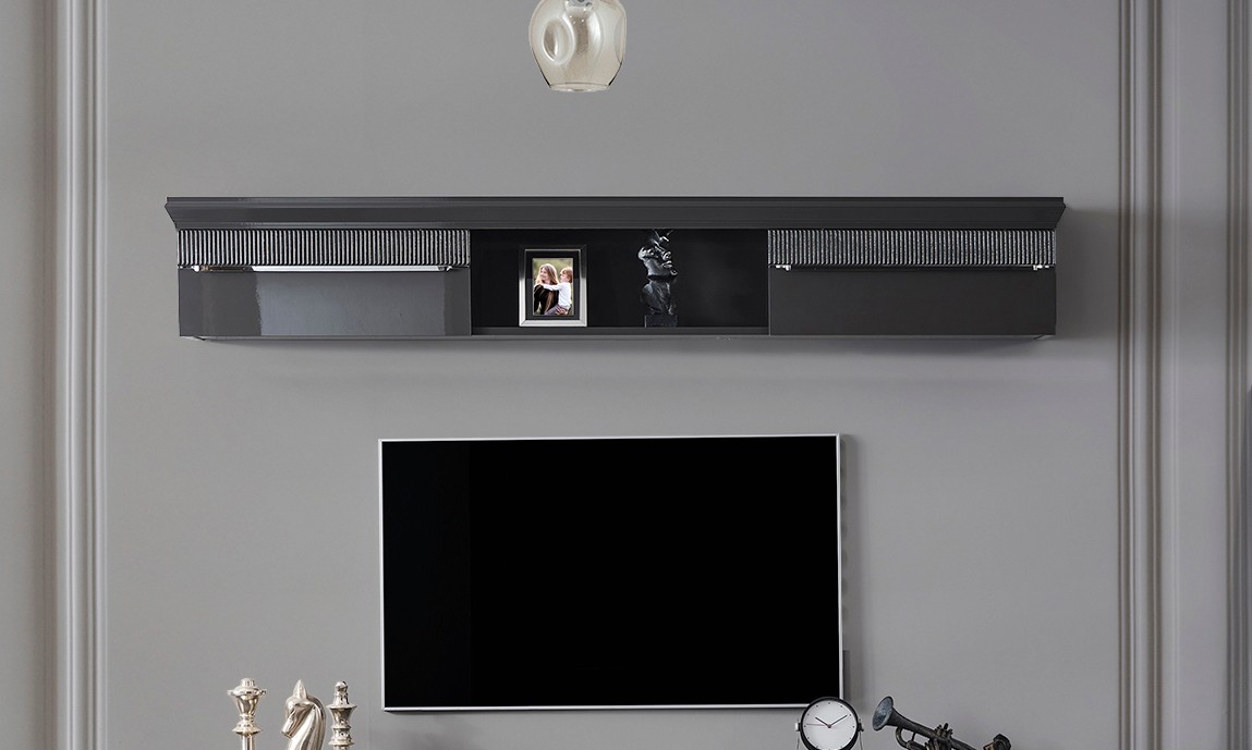 Asya Gümüş Şömineli TV Ünitesi