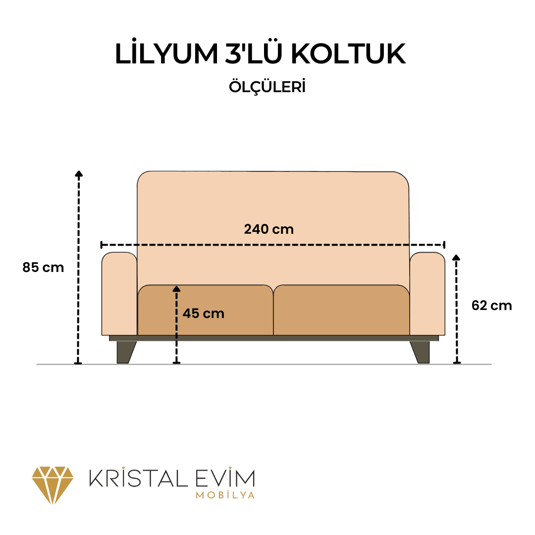 Lilyum 3'lü Koltuk