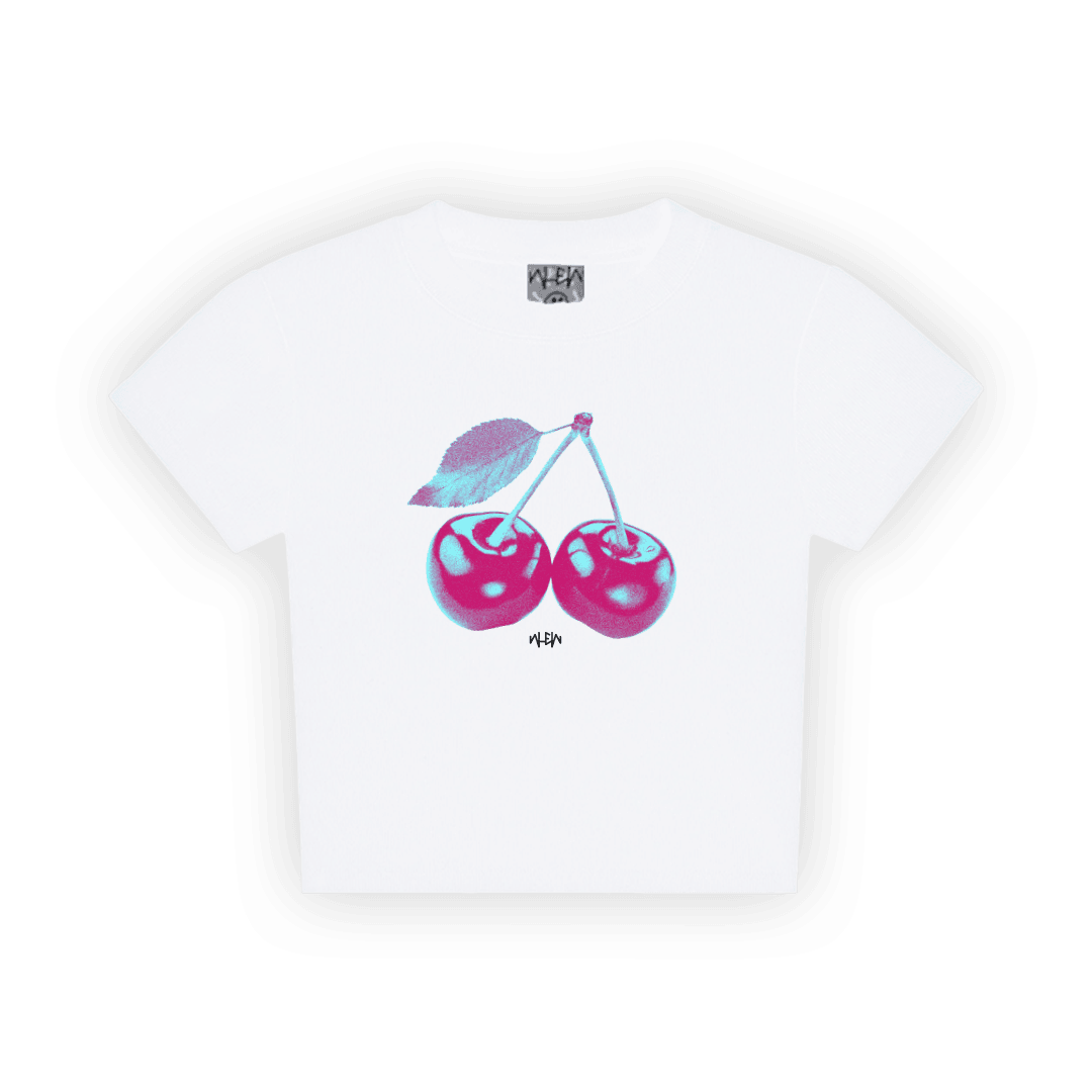 Beyaz Cherry Baby Tee