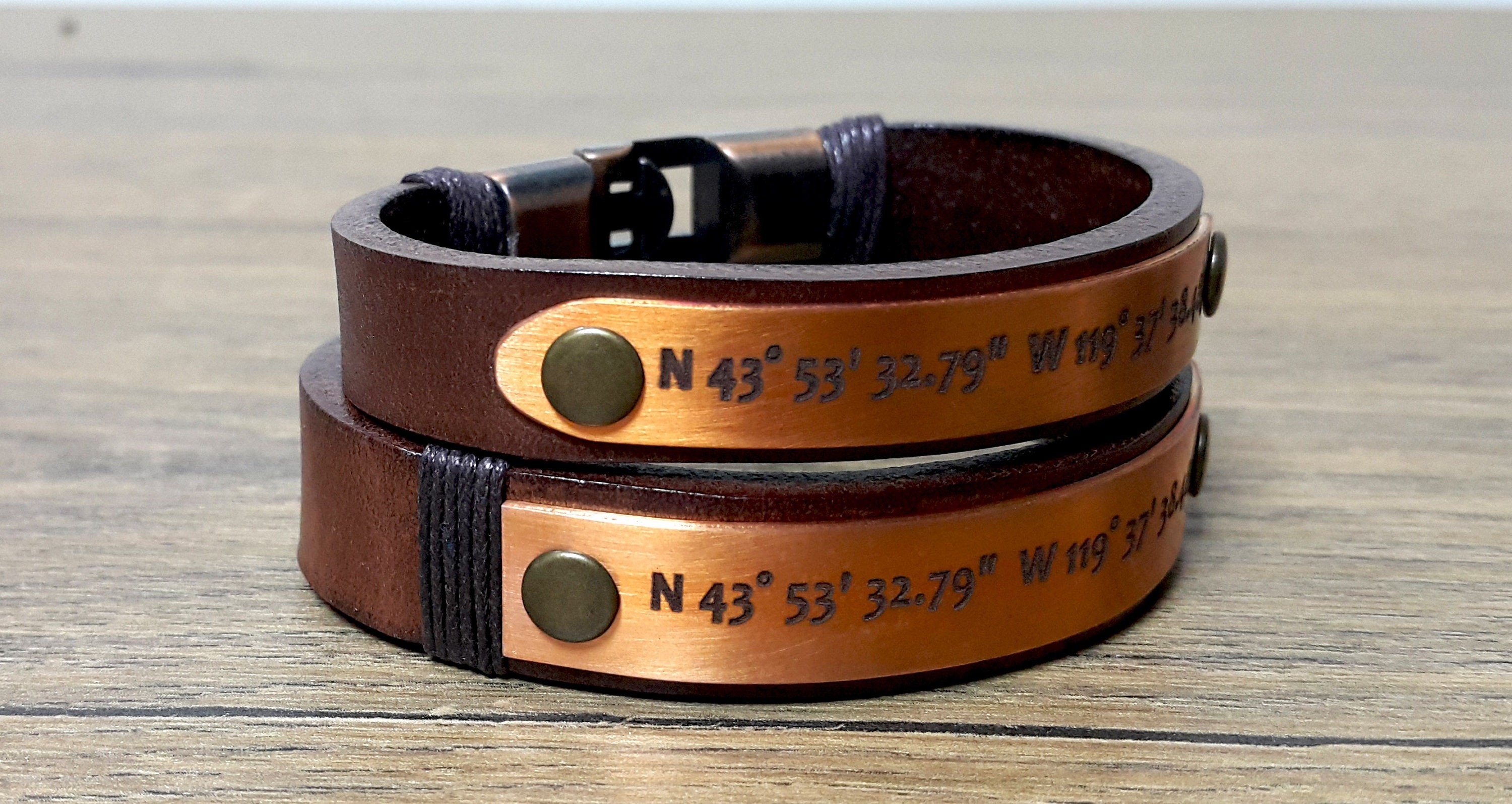 His & Hers Custom Coordinates Bracelet Set