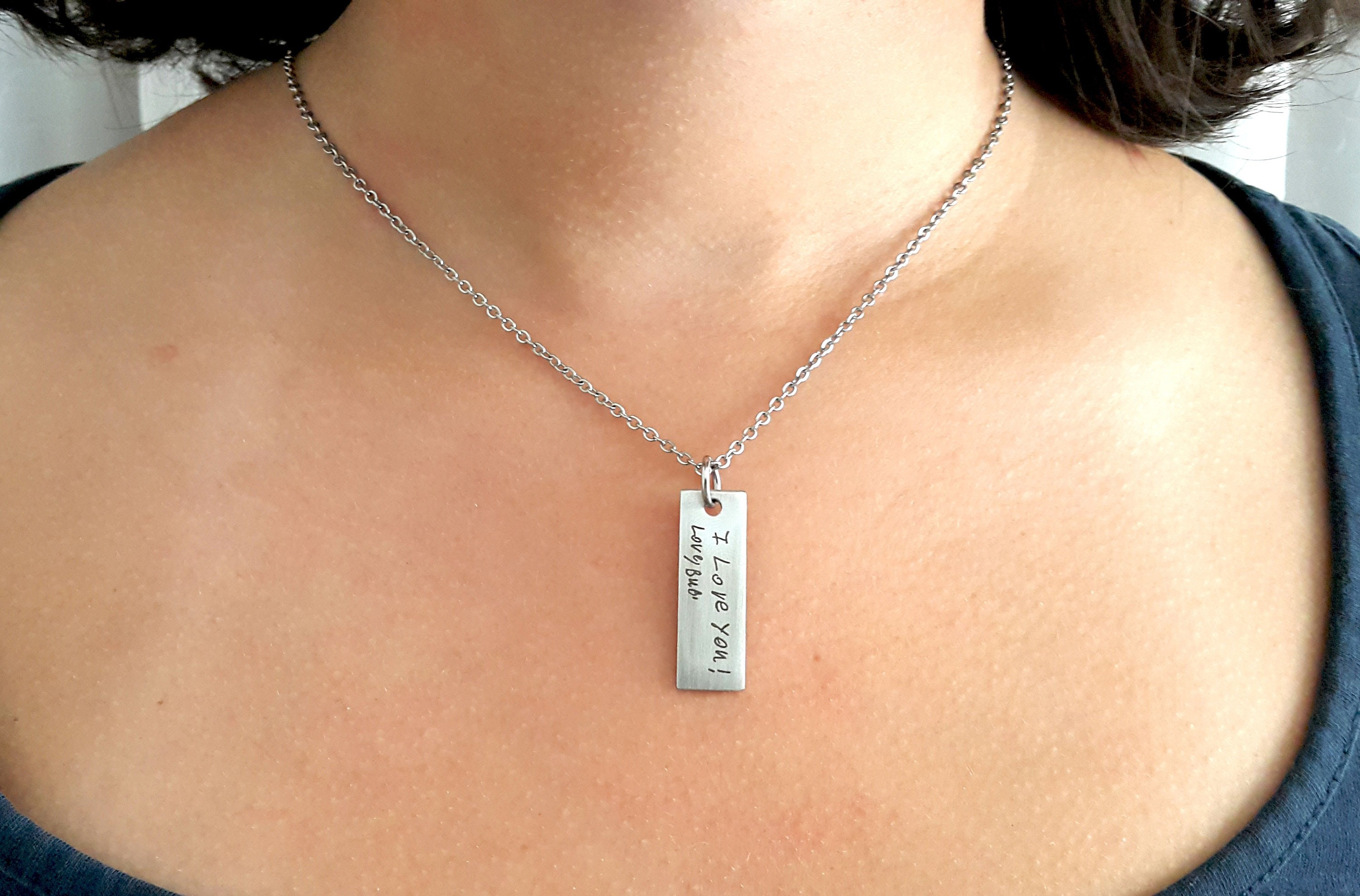 Actual Handwriting Necklace, Signature Necklace for Women, Personalized Wedding Gift for Wife, Anniversary Gift for Her, Gift for Mom