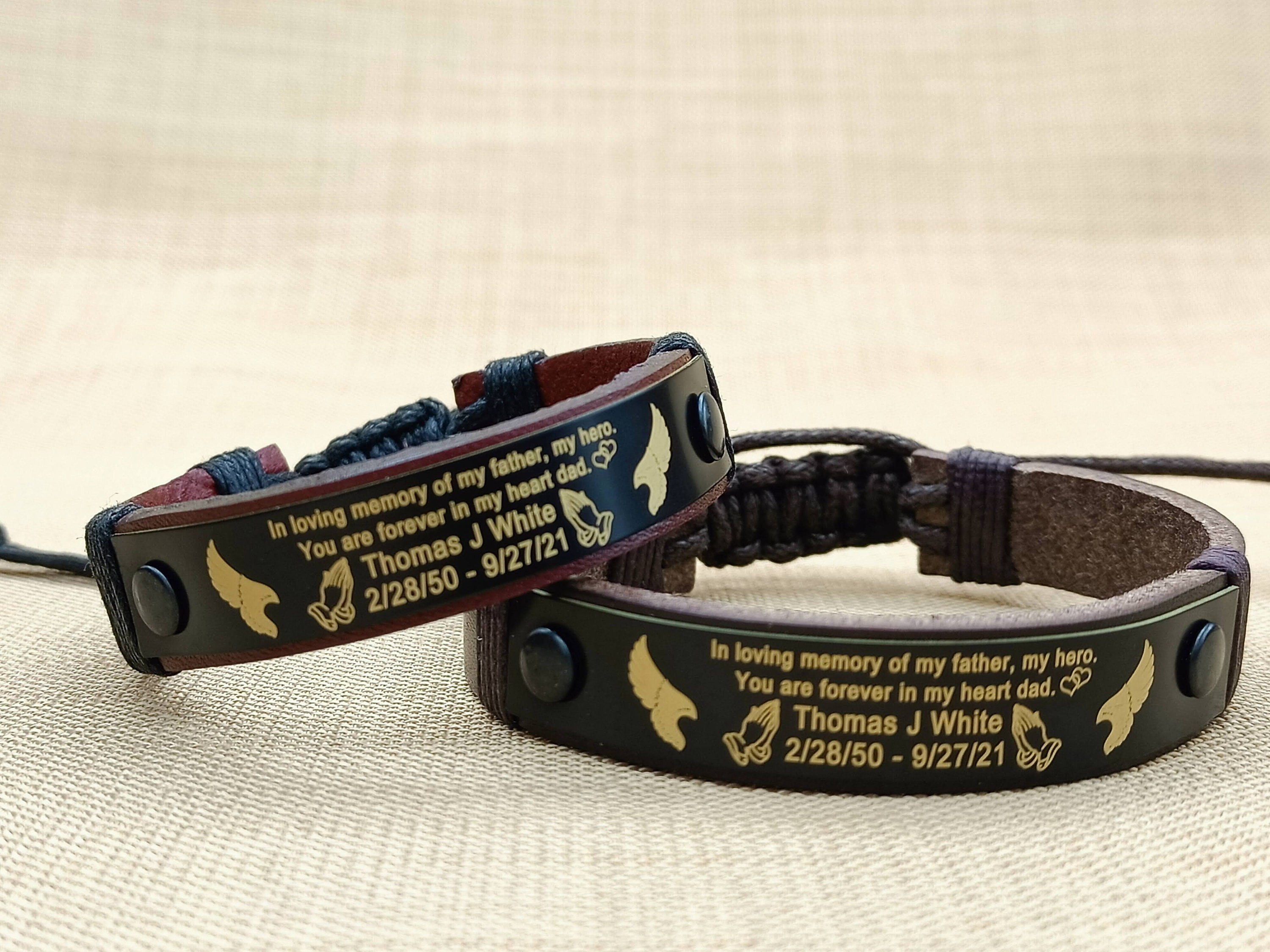 Personalized Condolence Gift, Remembrance Bracelet, In Memory of Loved One, Sympathy Bracelet, In Loving Memory of Mom, Custom RIP Bracelets