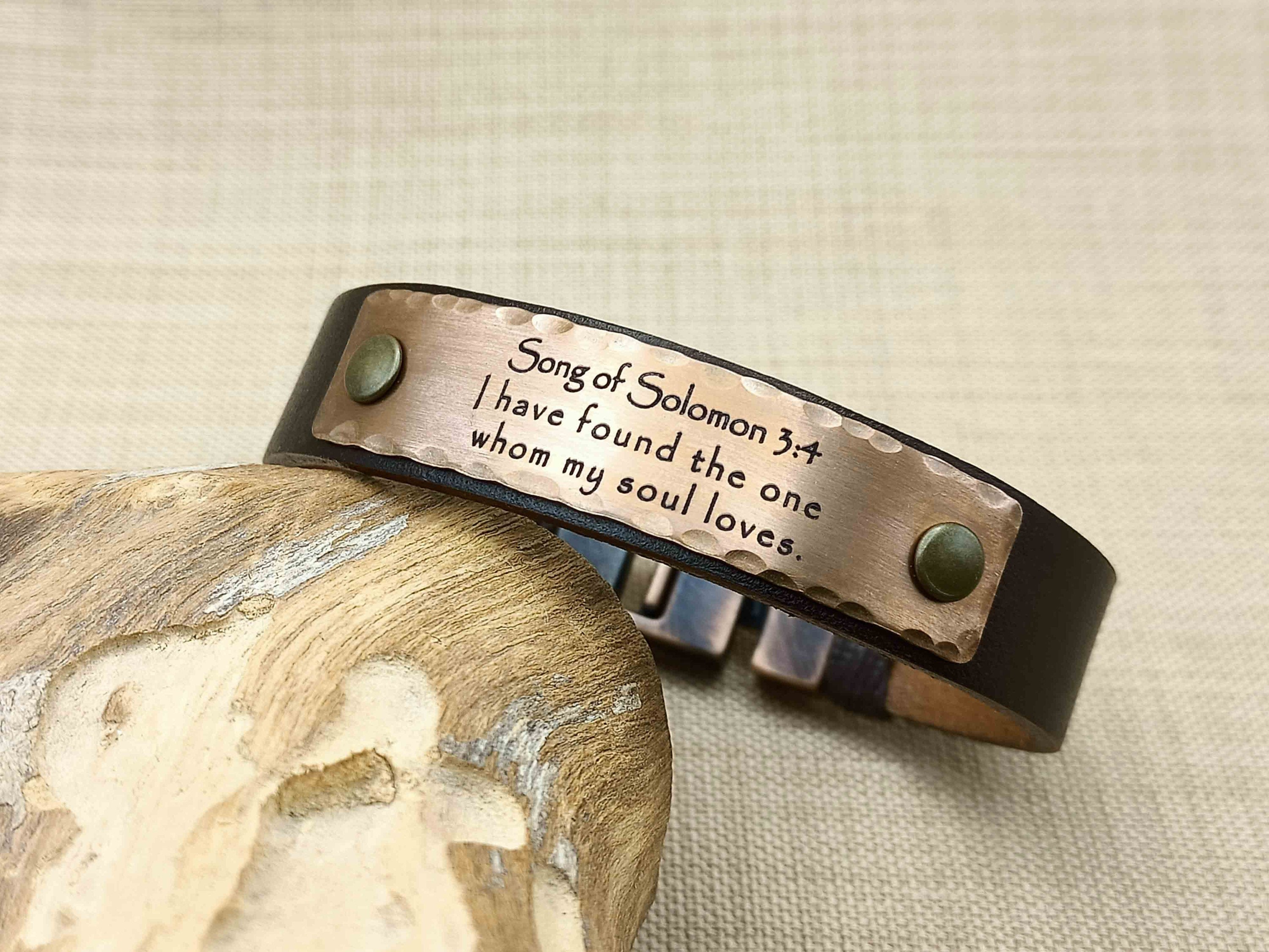 Customizable Personalized Bible Verse Bracelet - Engraved Scripture Bracelet - Copper Jewelry - Christian Gifts - Religious Gift for Mens