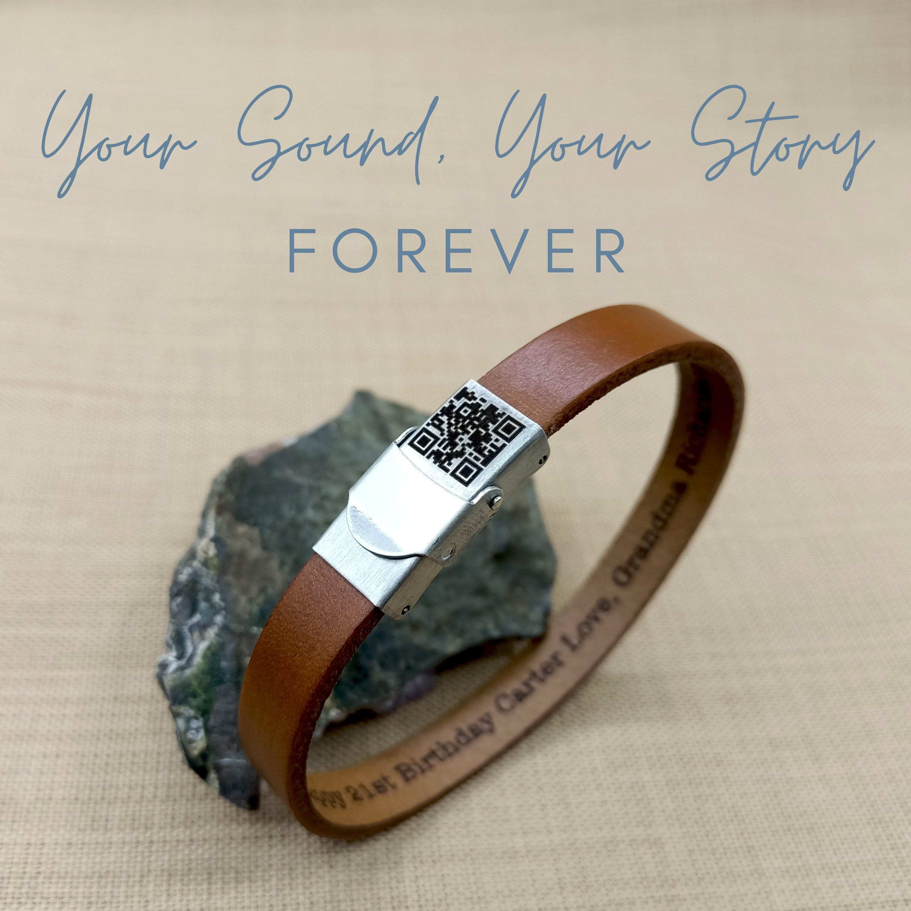 Custom Soundwave Bracelet with Song Lyrics & QR Code