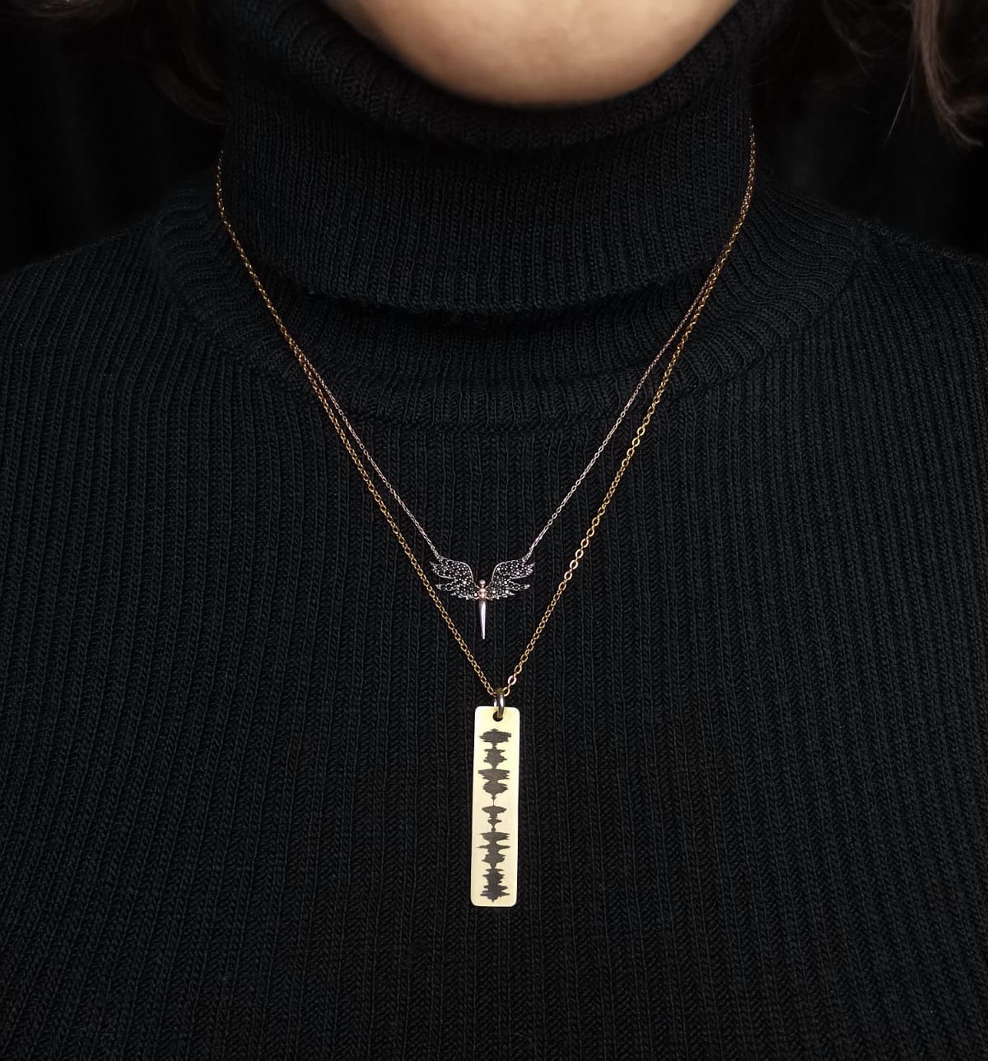 925 Silver QR Soundwave Necklace – Personalized Gift