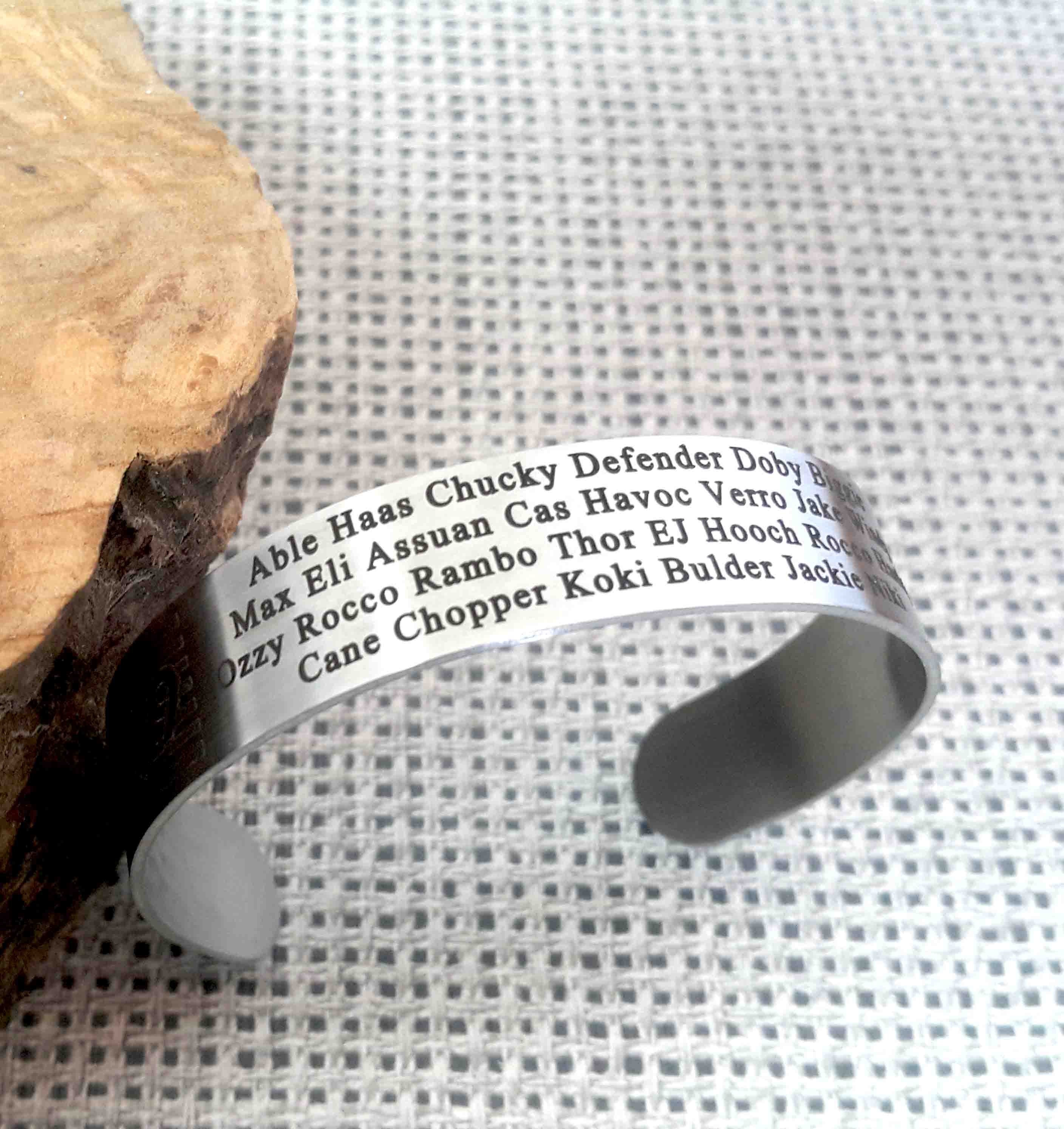 Personalized K9 Memorial Cuff • Stainless Steel Cuff • Fallen K-9 Dog • Honoring Fallen K9s • ODMP • Remembrance Bracelet