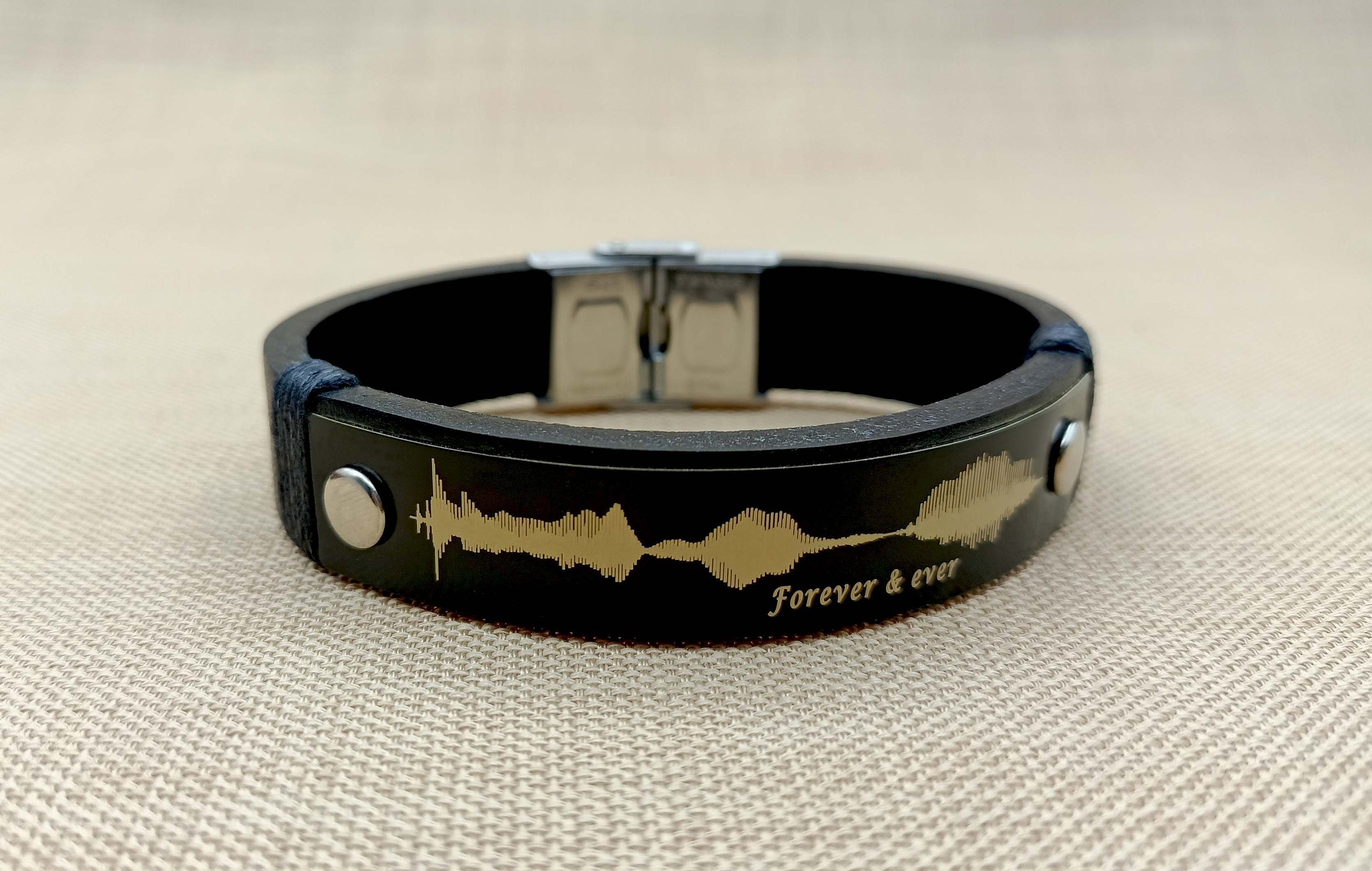 Personalized Soundwave Bracelet, Actual Voice Message link QR Code
