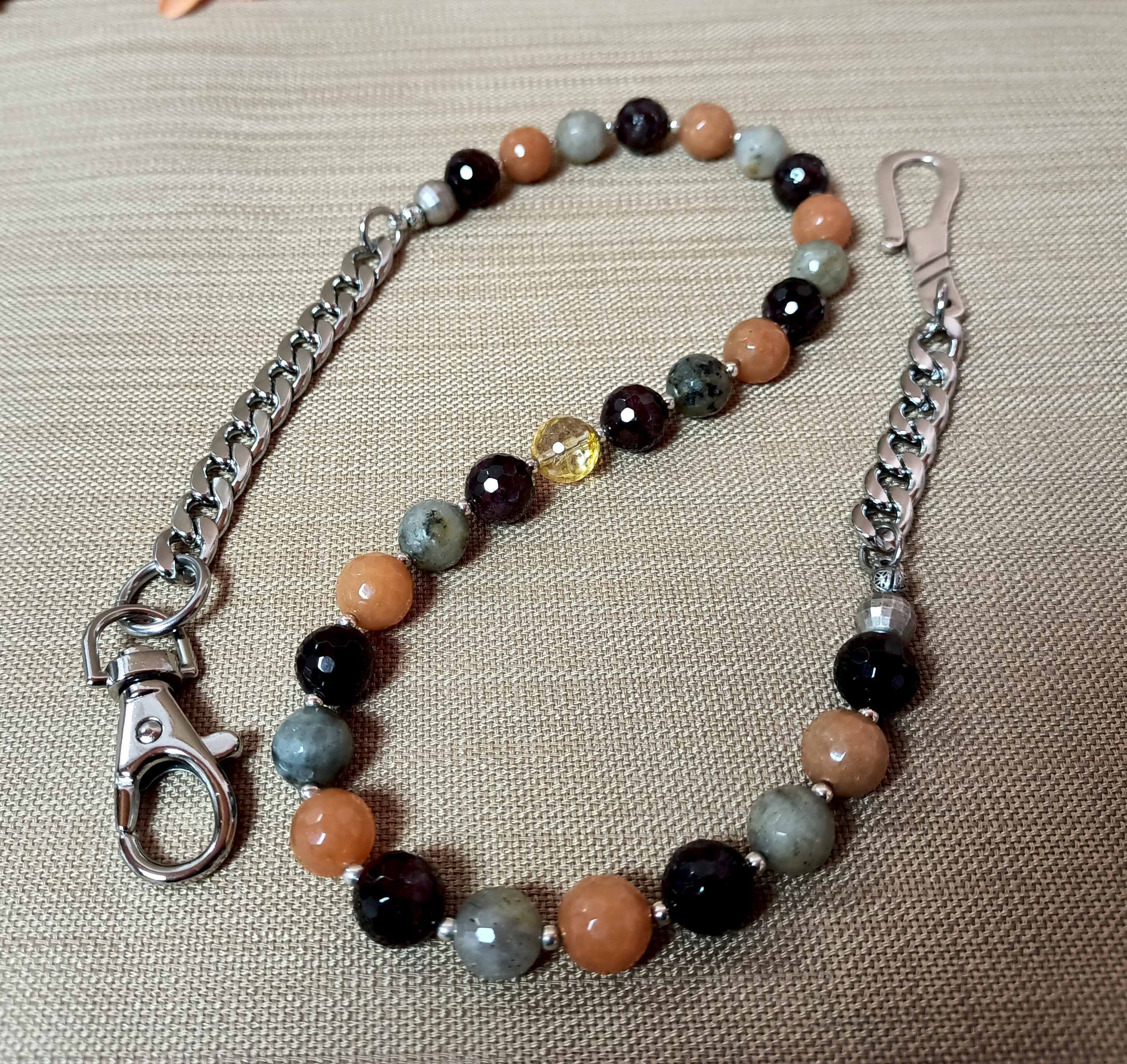 Elemental Core – Gemstone Wallet Chain with 925 Silver