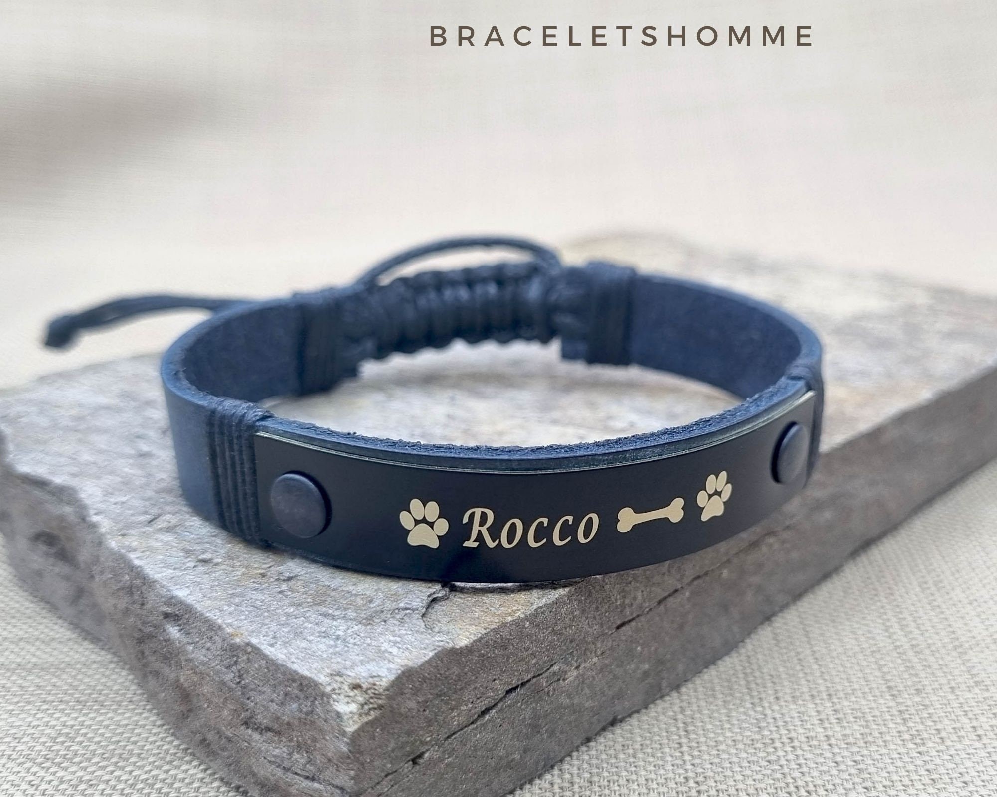 Pet Loss Custom Bracelet, Dog Loss Gift, Adjustable Leather Bracelet, Once By My Side Forever In My Heart, Memorial Dog Lover Cat Lover Gift