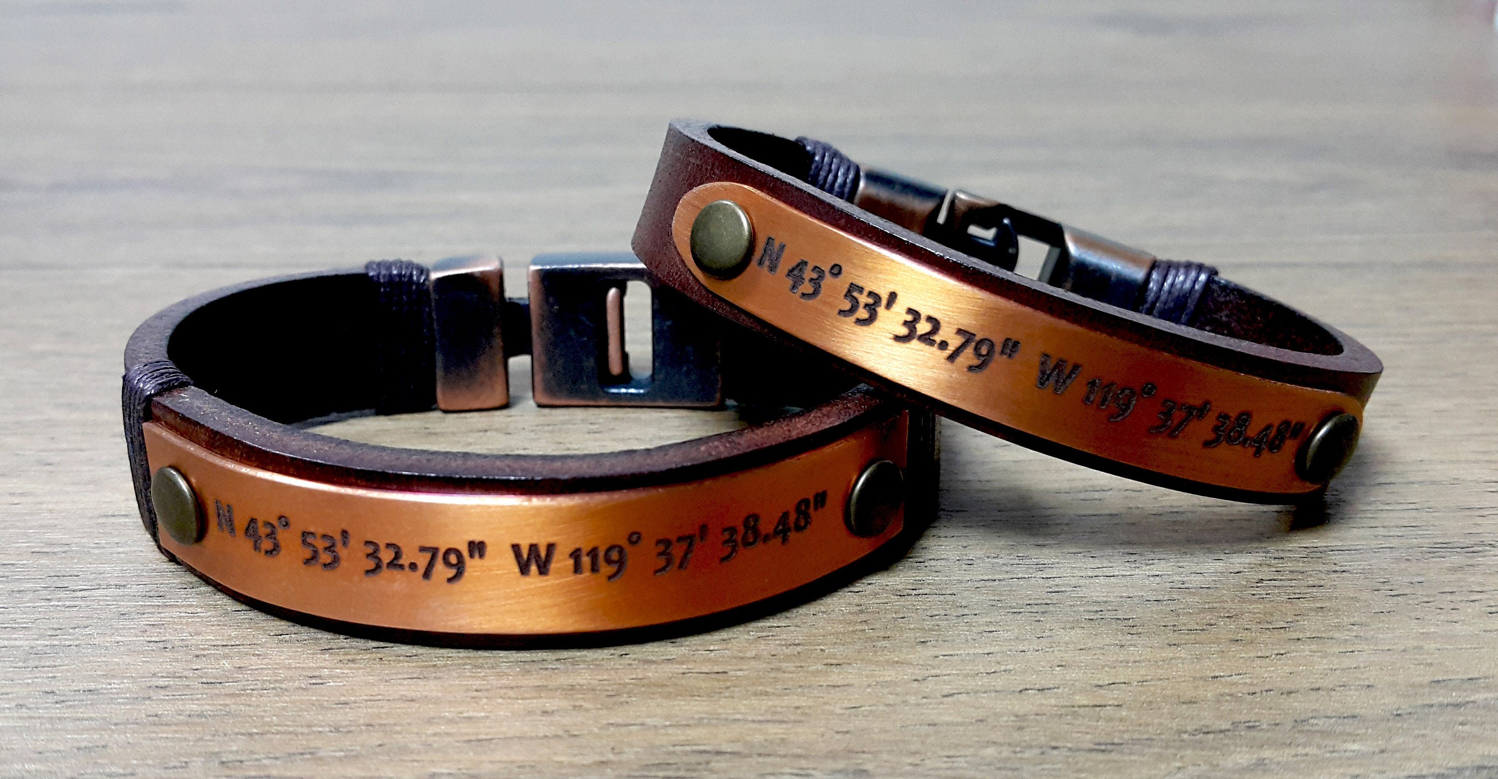 His & Hers Custom Coordinates Bracelet Set
