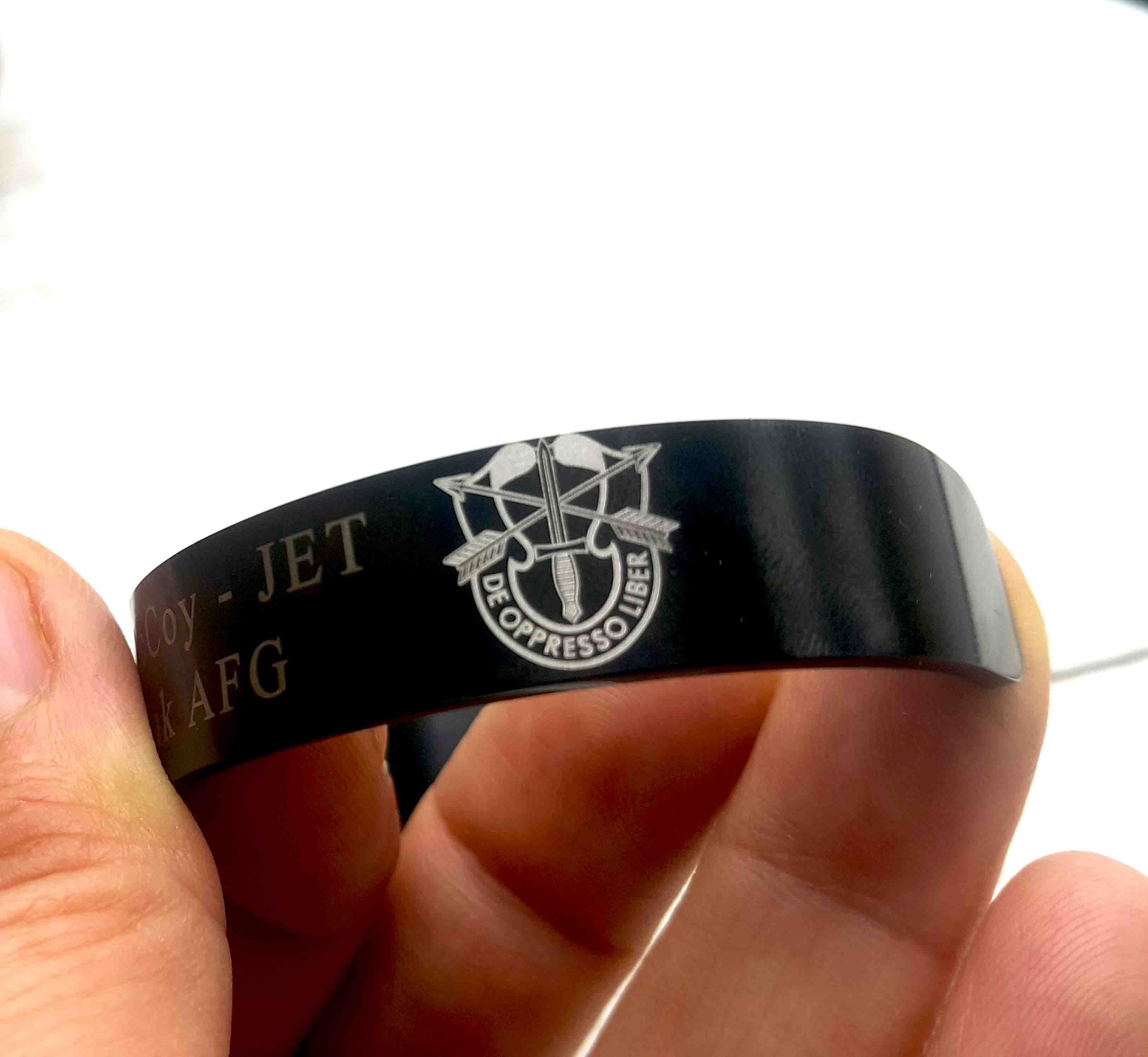 Custom Engraved Memorial Military Bracelet - Military Black Stainless Steel Cuff - Honor the Fallen - KIA Bracelet - Loss of Loved One