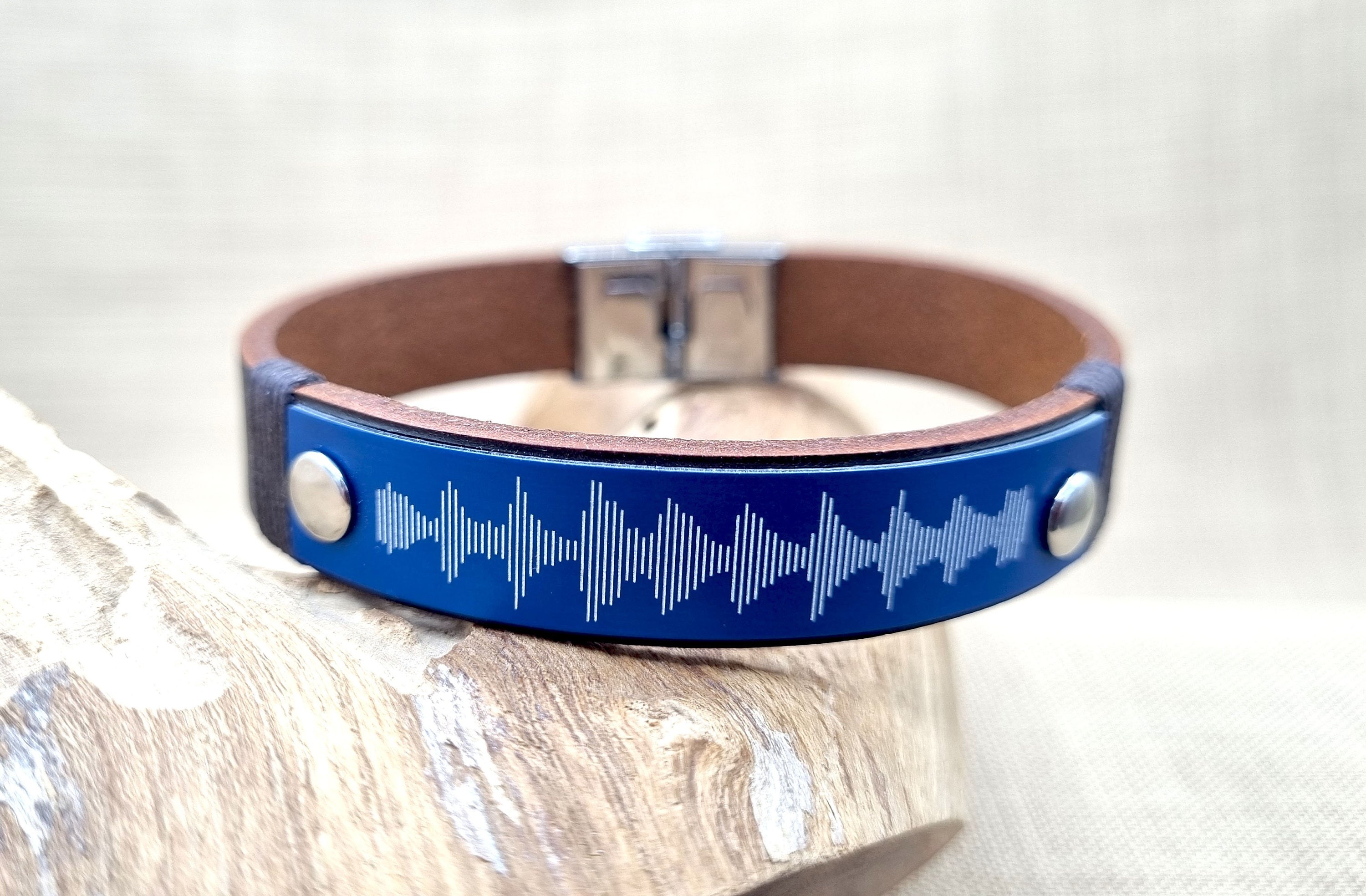 Personalized Soundwave Bracelet, Actual Voice Message link QR Code