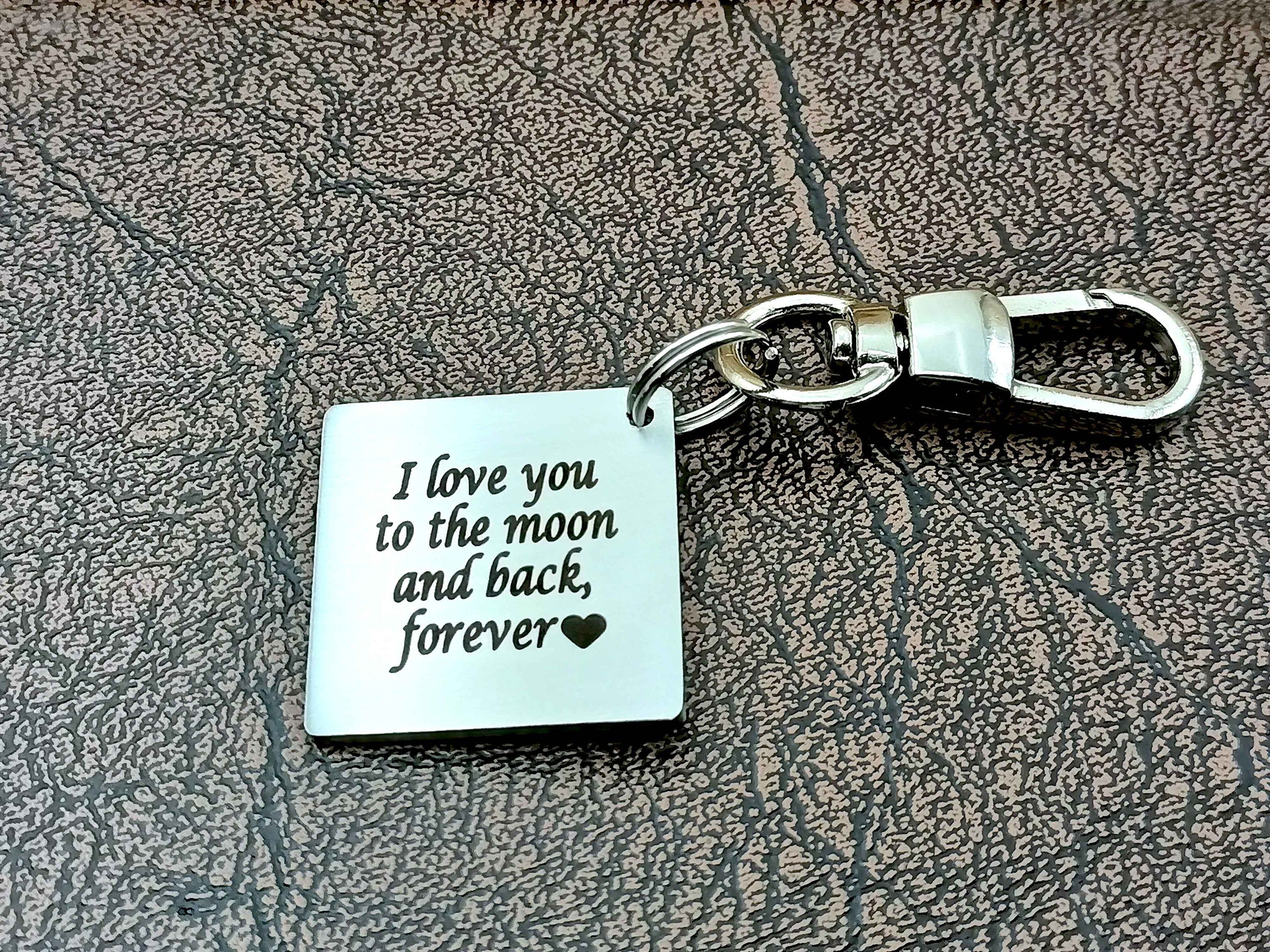 Personalized Thumbprint Keychain, Square Stainless Steel Fingerprint Keychain, Signature Keychain, Memorial Keychain for Christmas Gift