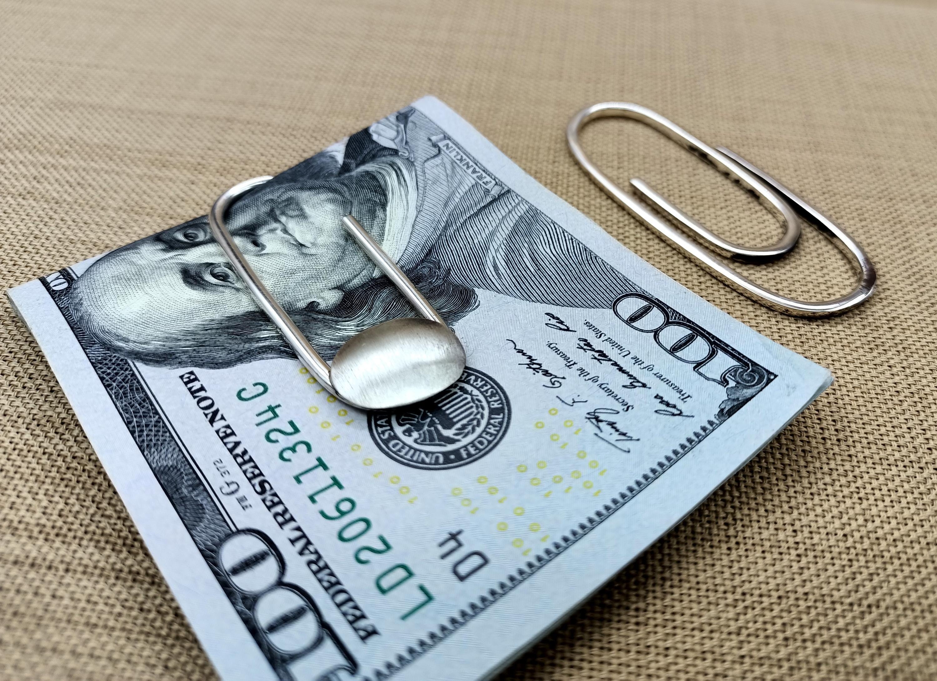 925 Sterling Silver Handmade Money Clip  To request your own personalized initials, simply enter them in the "Notes to Seller" section at checkout.