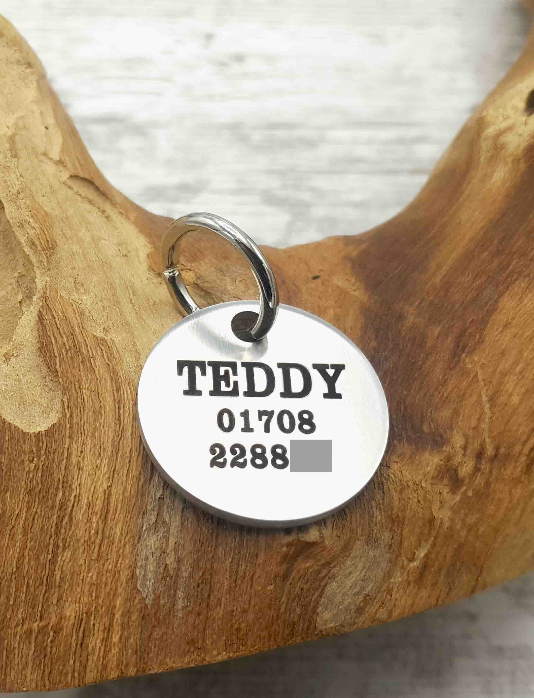 Personalized Dog ID Tag, Deep Engraved Stainless Steel Tag, Pet Jewelry, Design Your Own Pet Tag