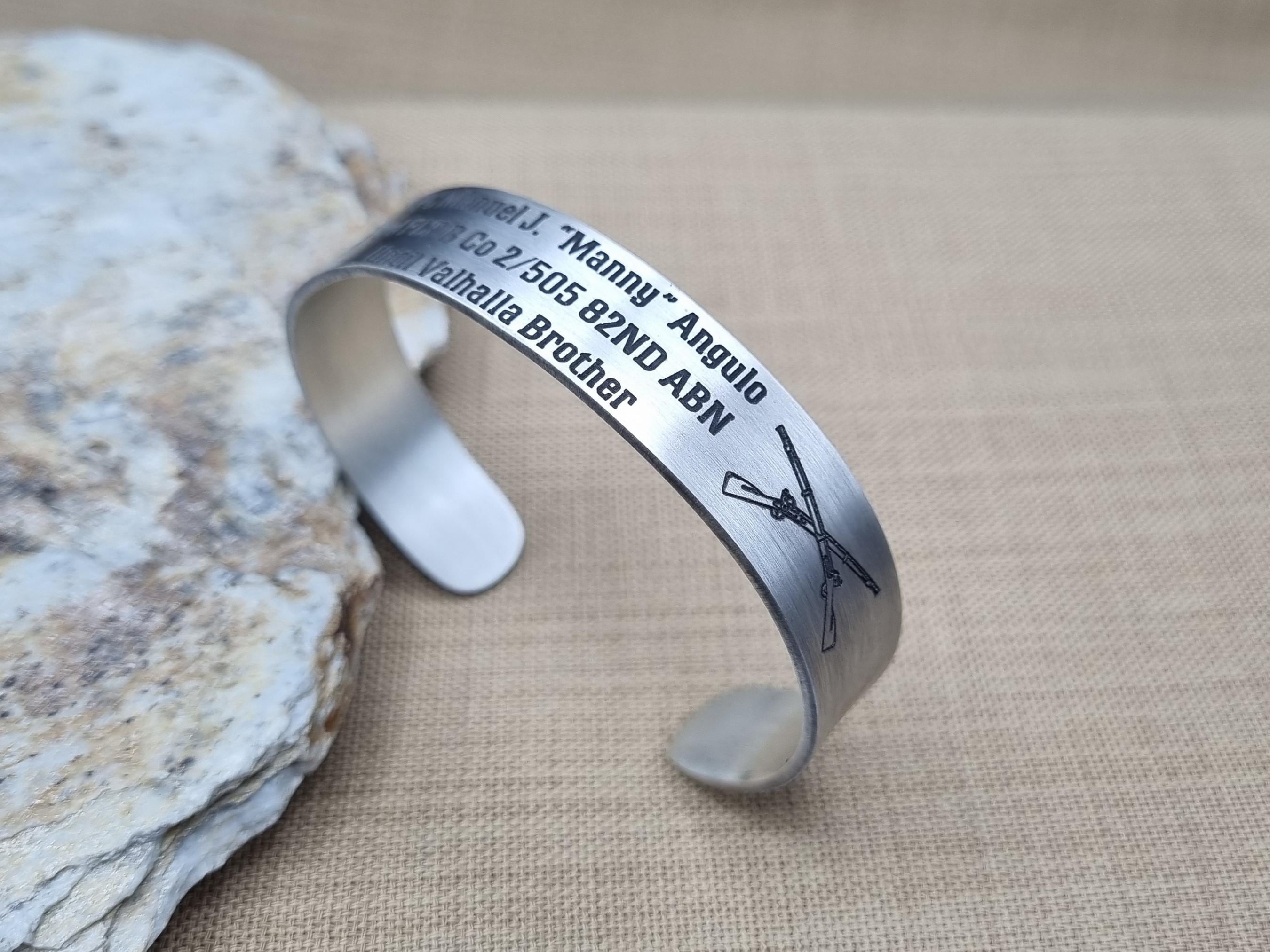 Personalized 925 Silver Remembrance Cuff for Men