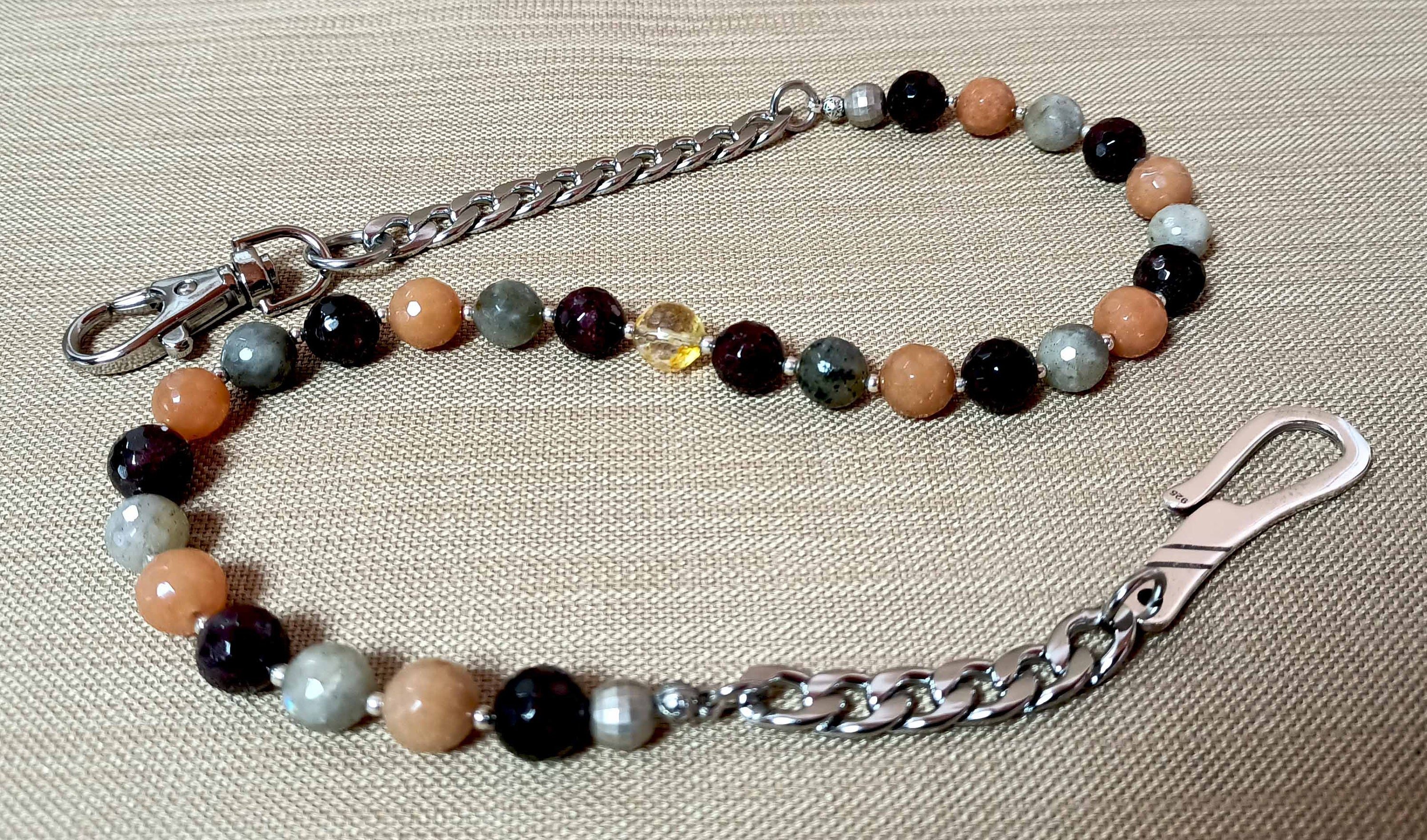 Elemental Core – Gemstone Wallet Chain with 925 Silver