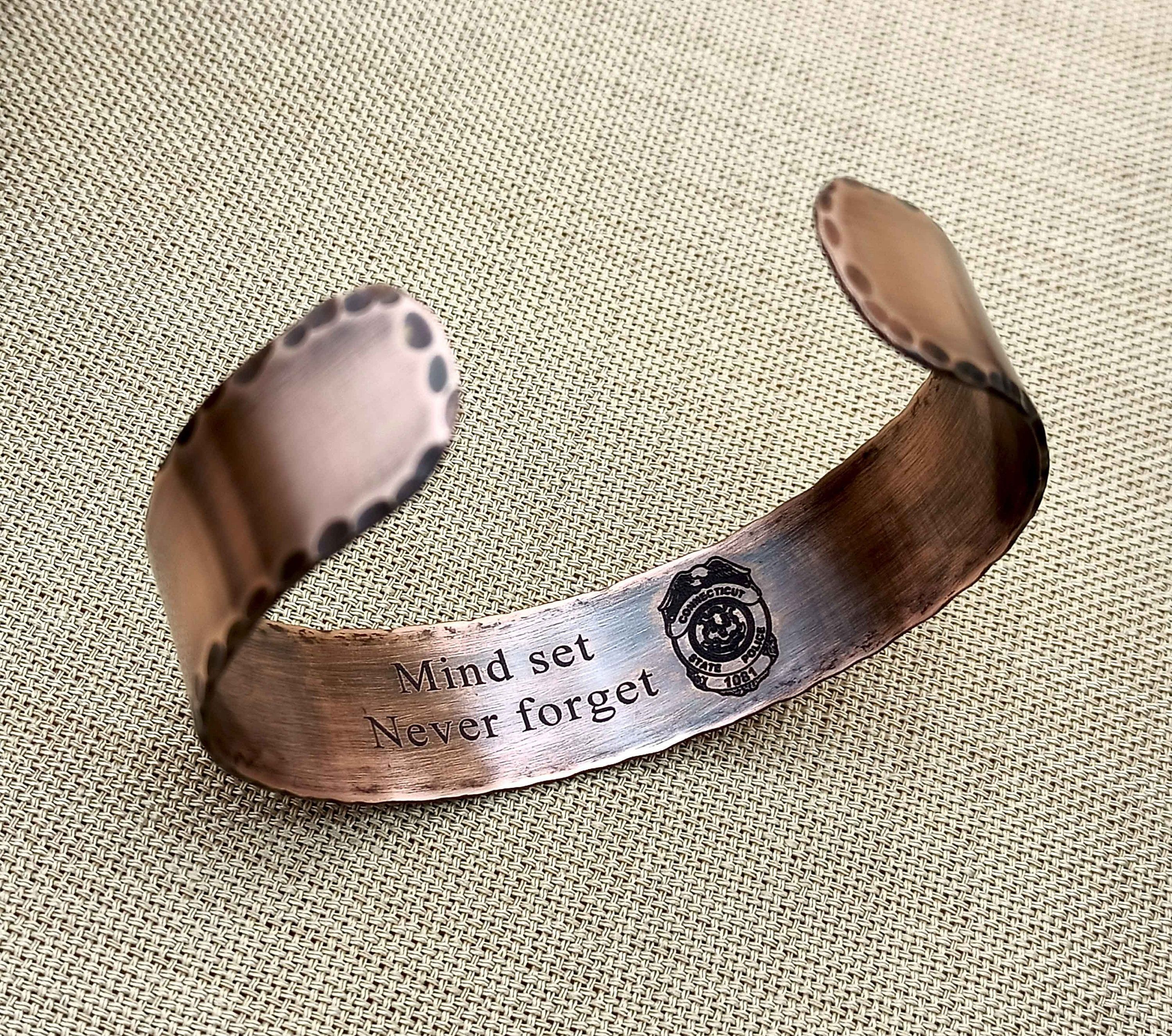 Copper Cuff Memorial Bracelet, Veteran Gifts, Military Gifts, Copper Bracelet, Remembrance Gifts for Men for Womens