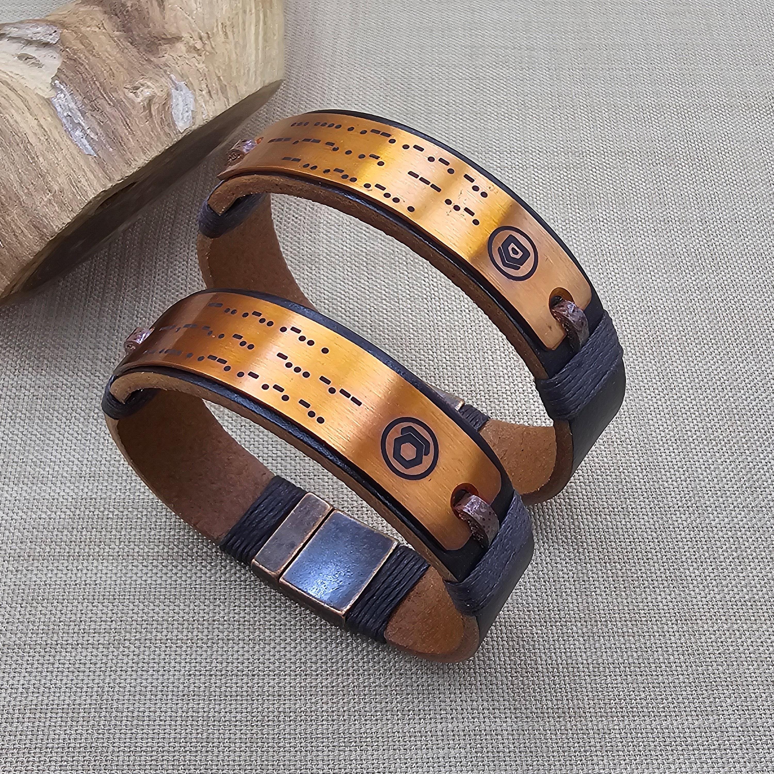 Custom Morse Code Copper Bracelet – I Love You Gift for Him
